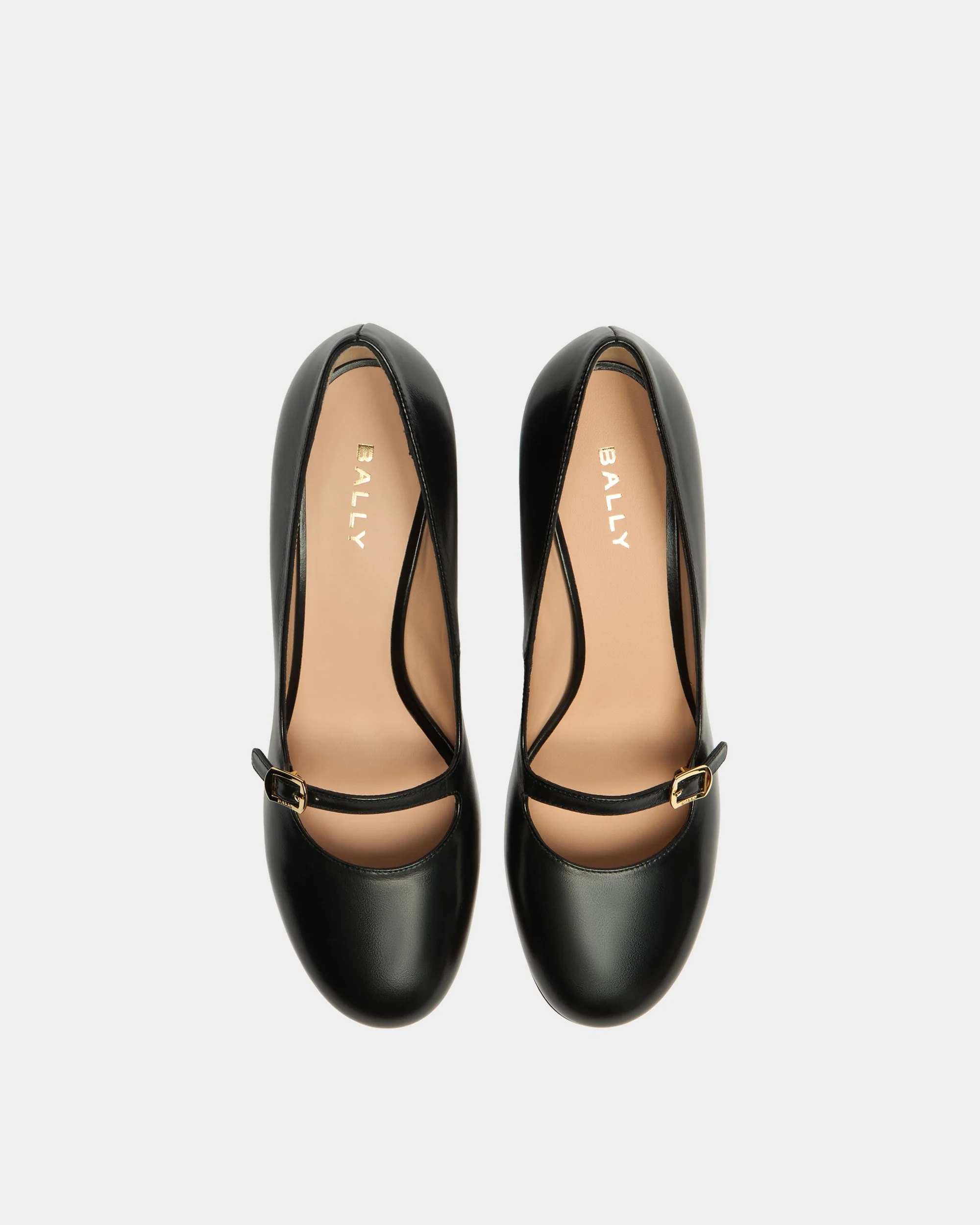 Saule Mary-Jane Pump in Black Leather - Image 5