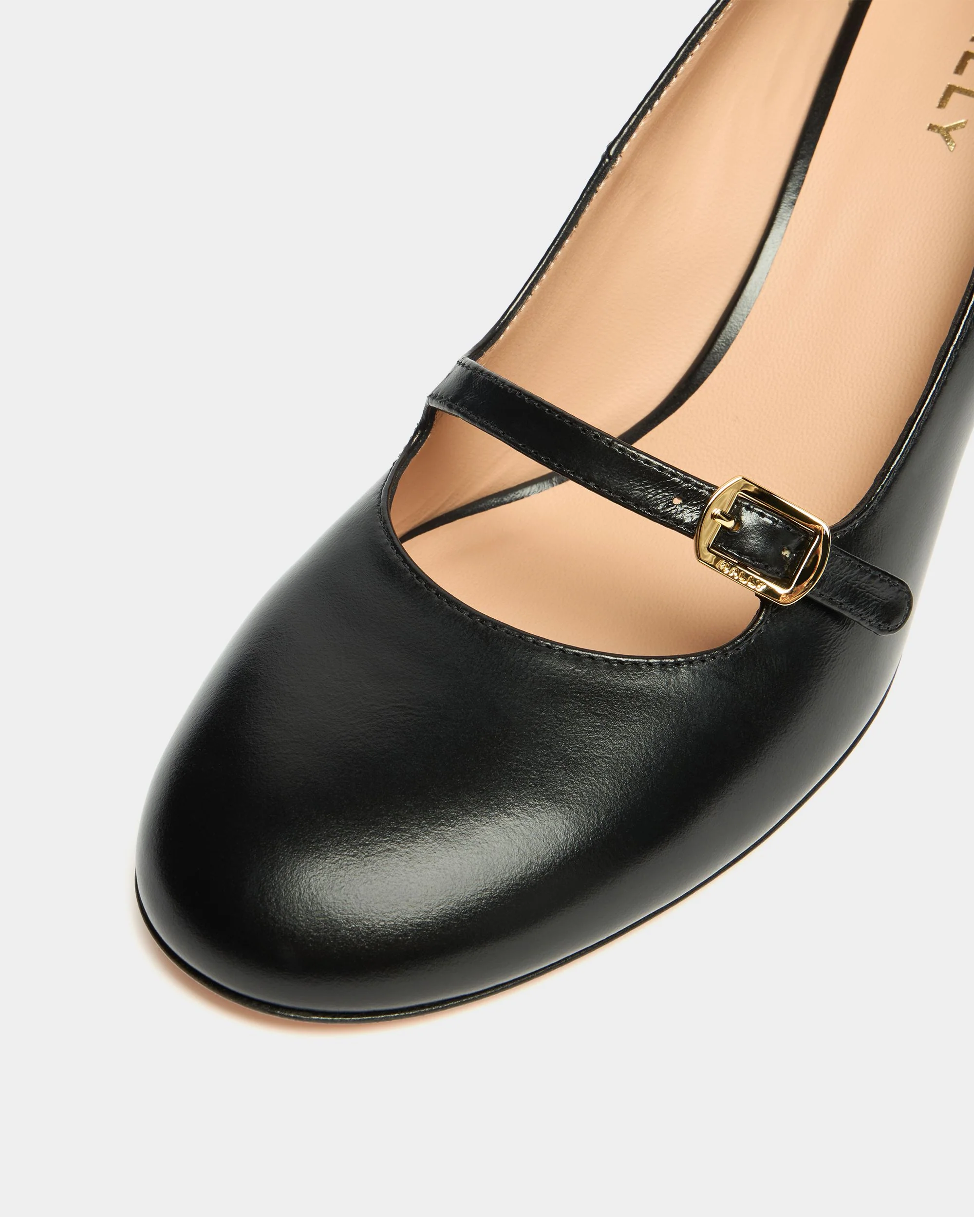 Saule Mary-Jane Pump in Black Leather - Image 6