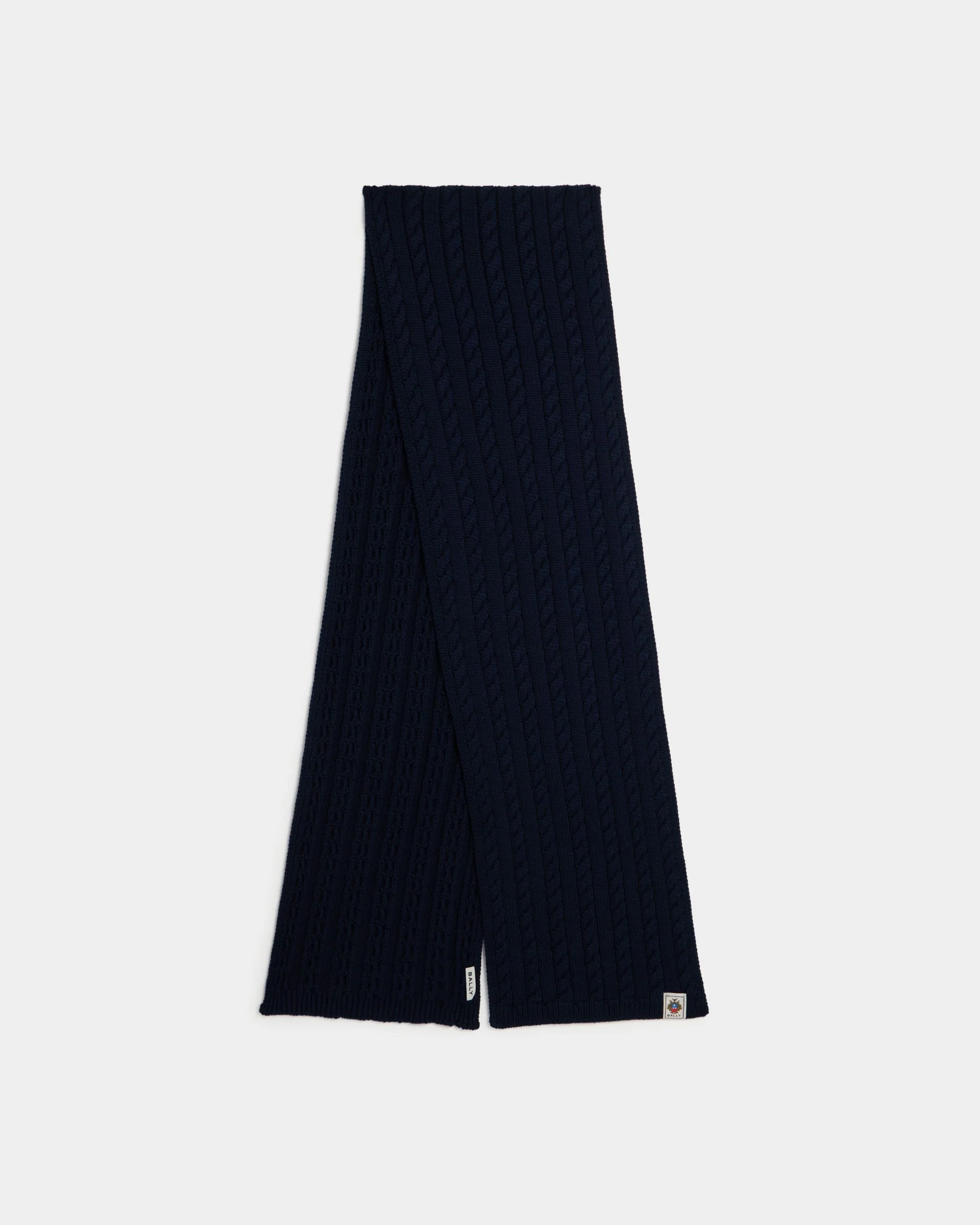 Scarf in Navy Blue Wool