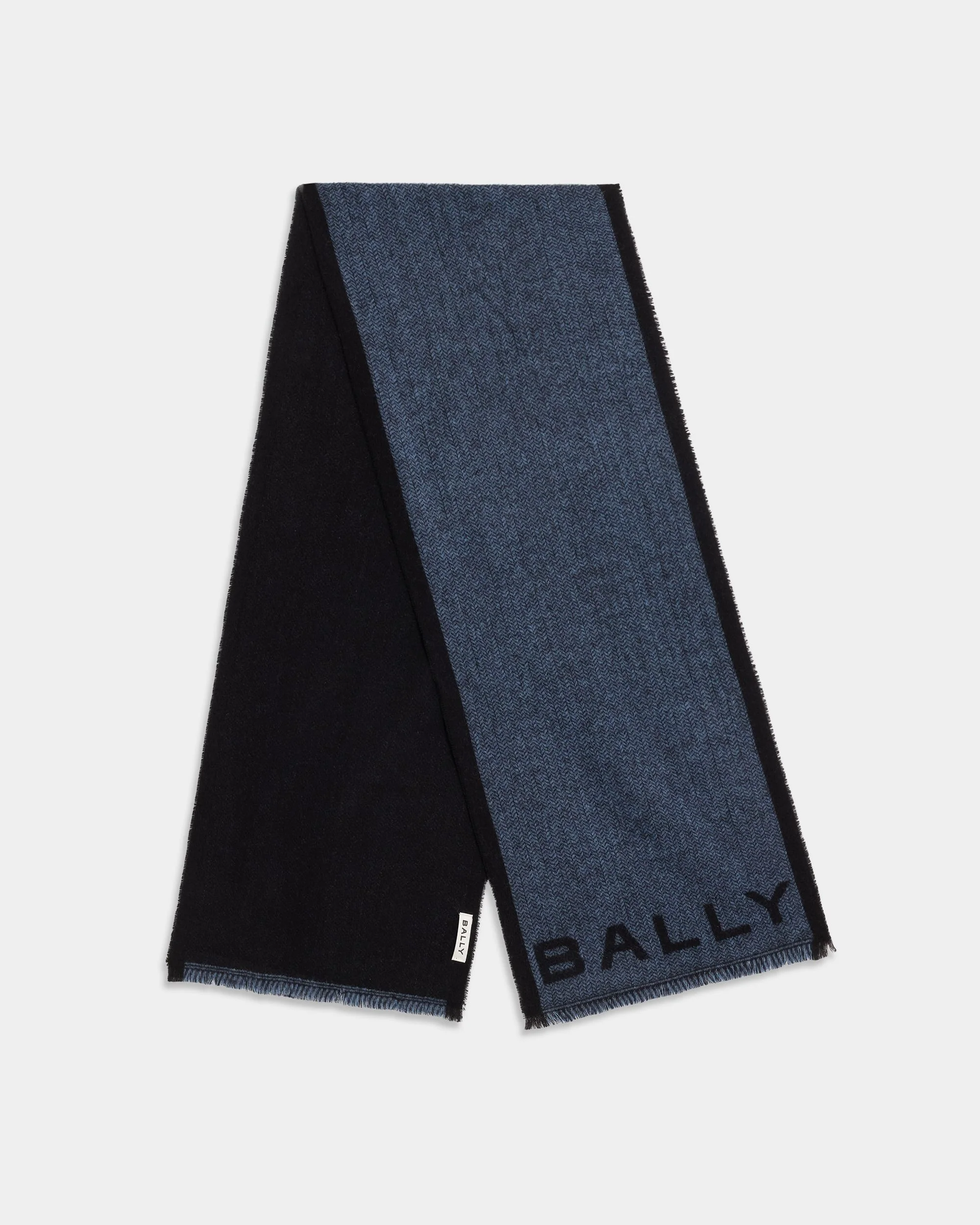 Scarf in Navy Blue Wool