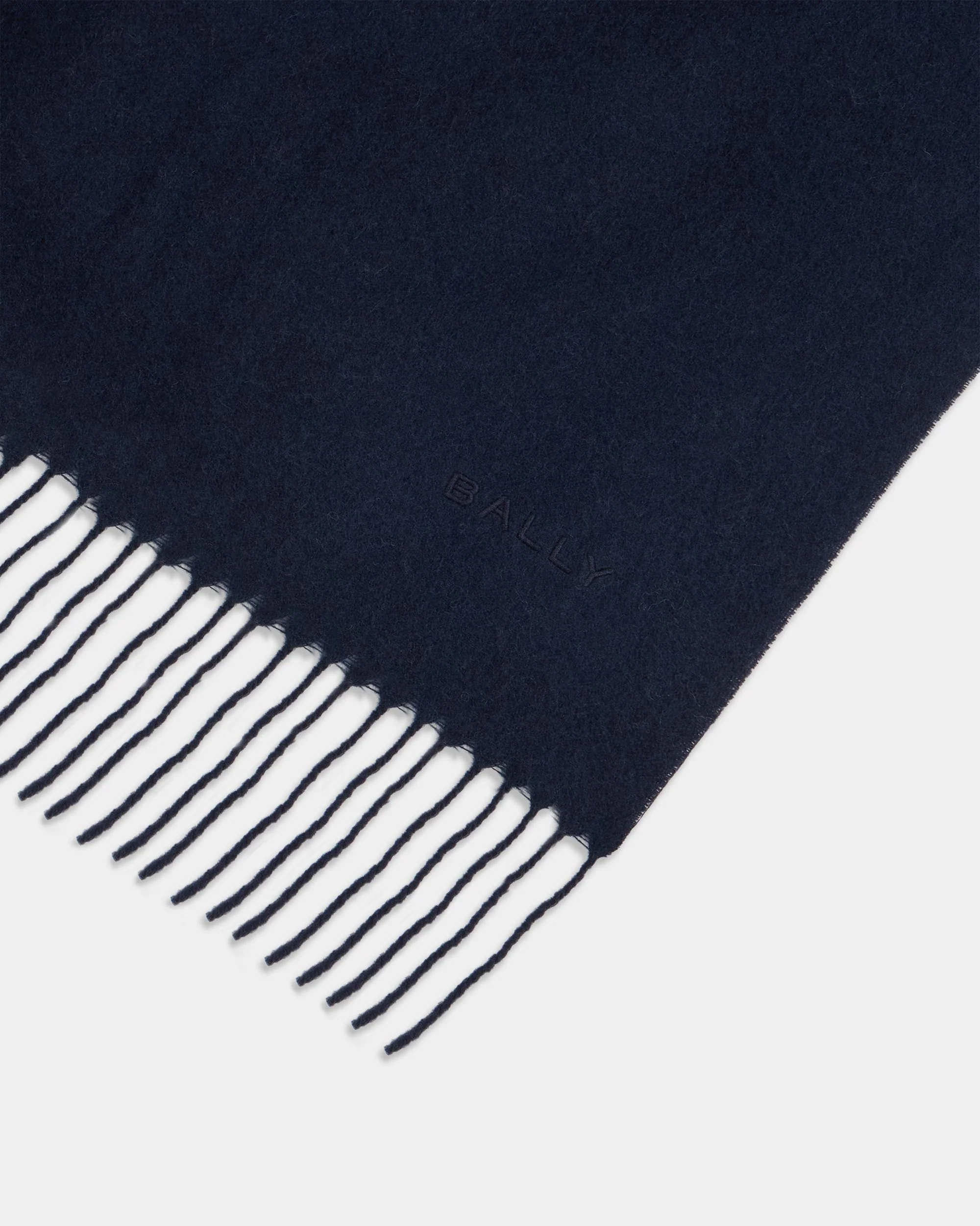 Scarf in Navy Blue Wool - Image 3