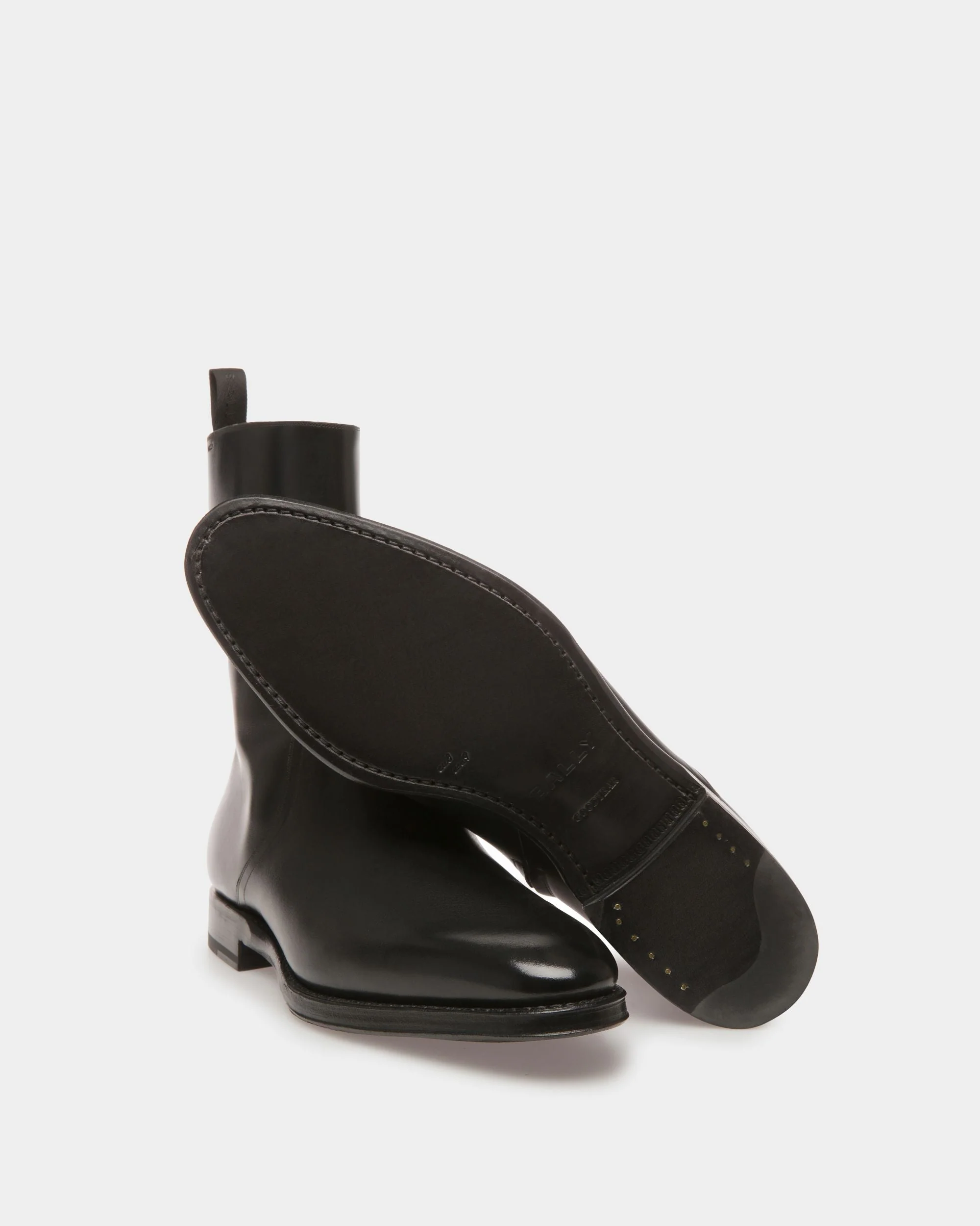 Scribe Booties In Black Leather - Image 4