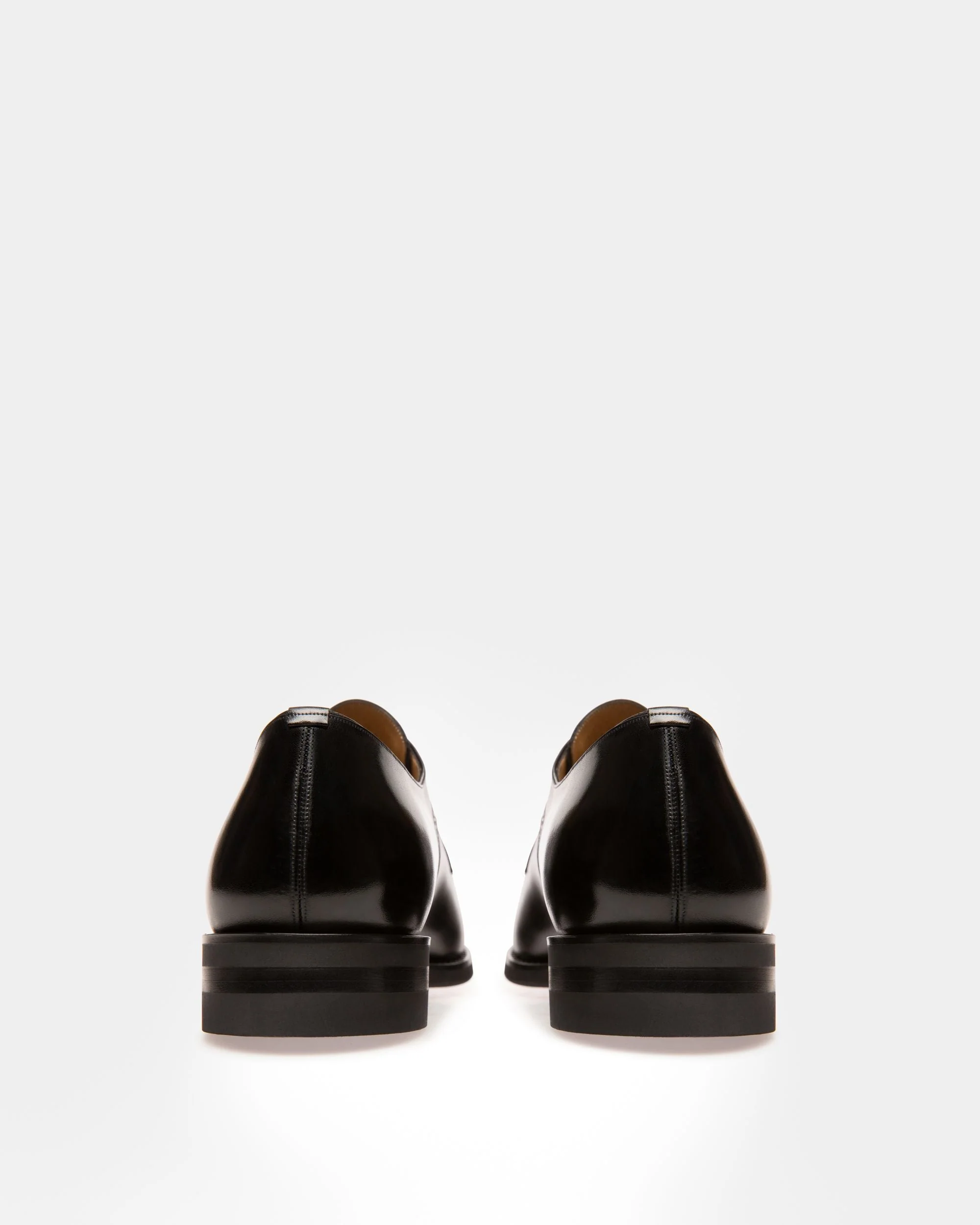 Scrivani Men's Leather Derby Lace-Up Shoe In Black - Image 3