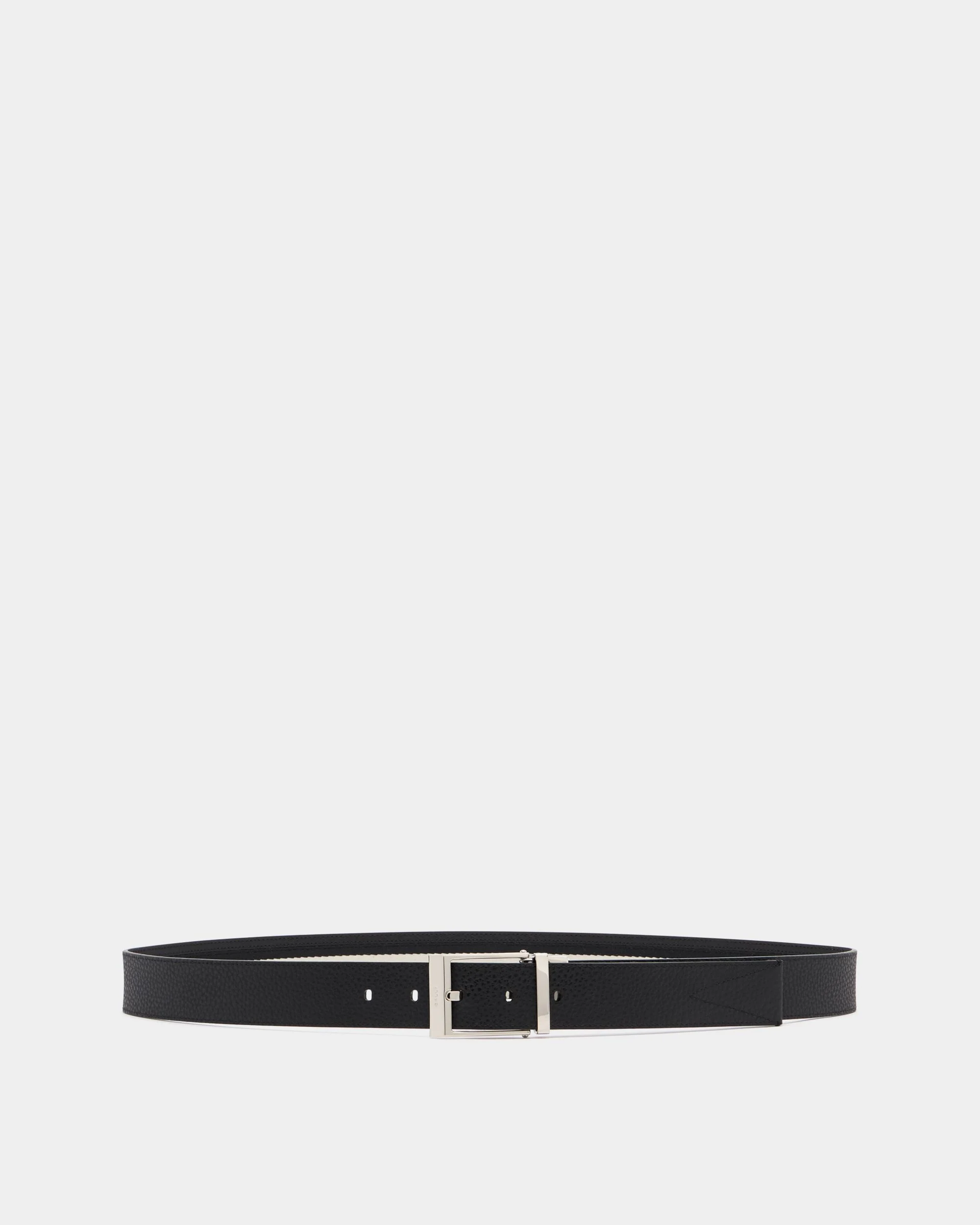 Shiffie 35 mm Reversible Belt in Black and Bone Fabric And Leather - Image 3