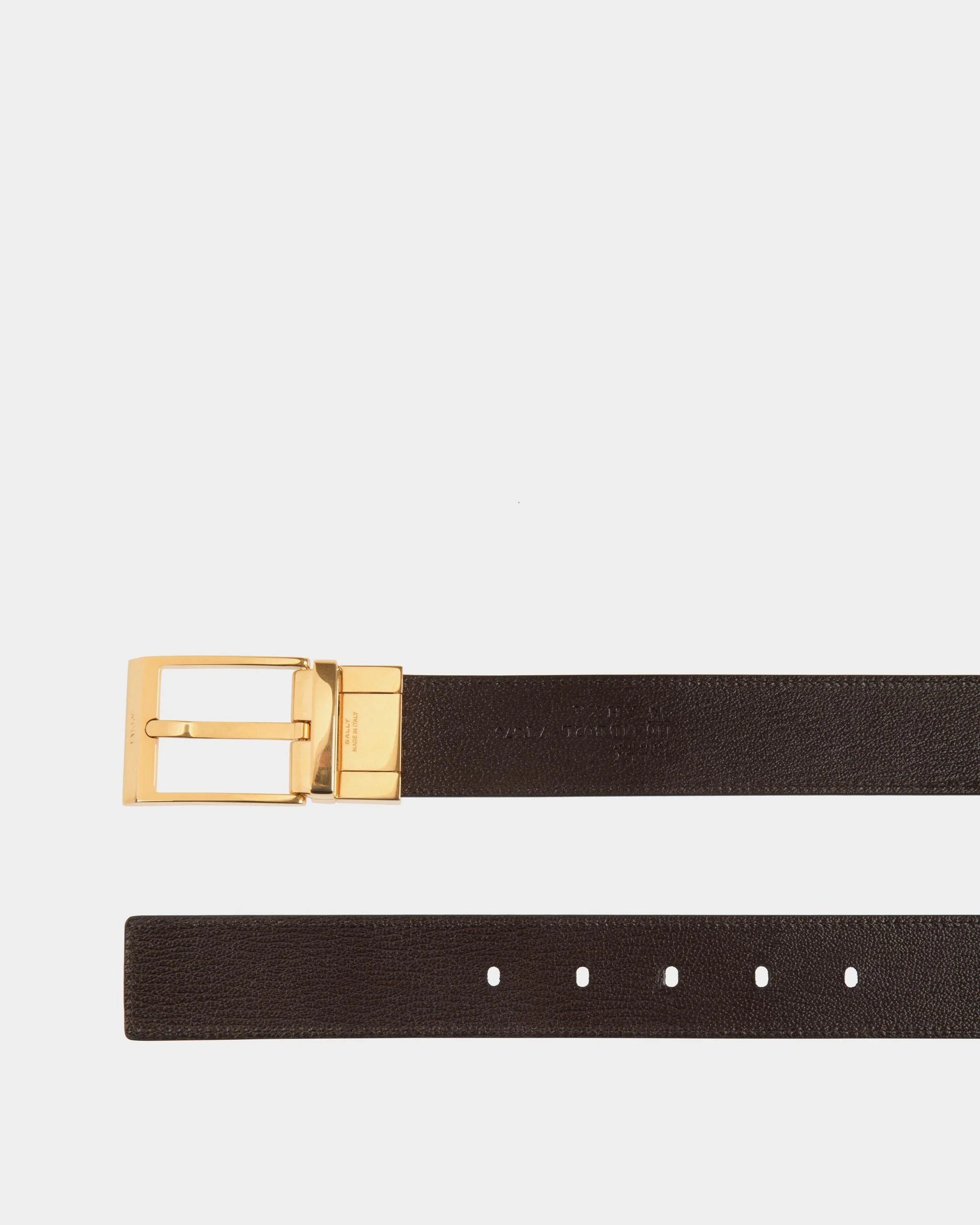 Shiffie 35mm Reversible and Adjustable Belt in Black and Ebano Leather - Image 2