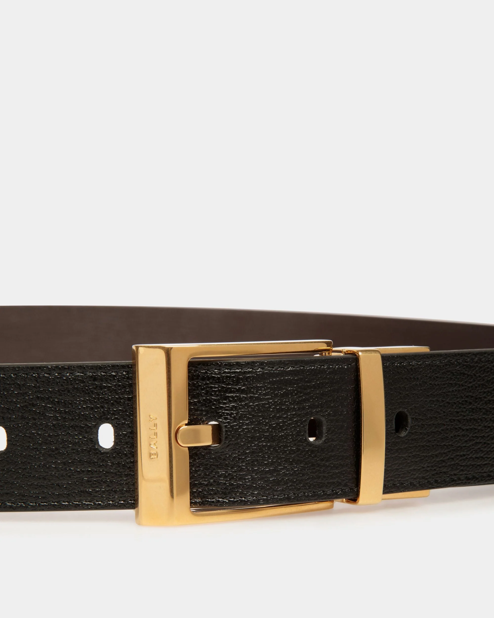 Shiffie 35mm Reversible and Adjustable Belt in Black and Ebano Leather - Image 3