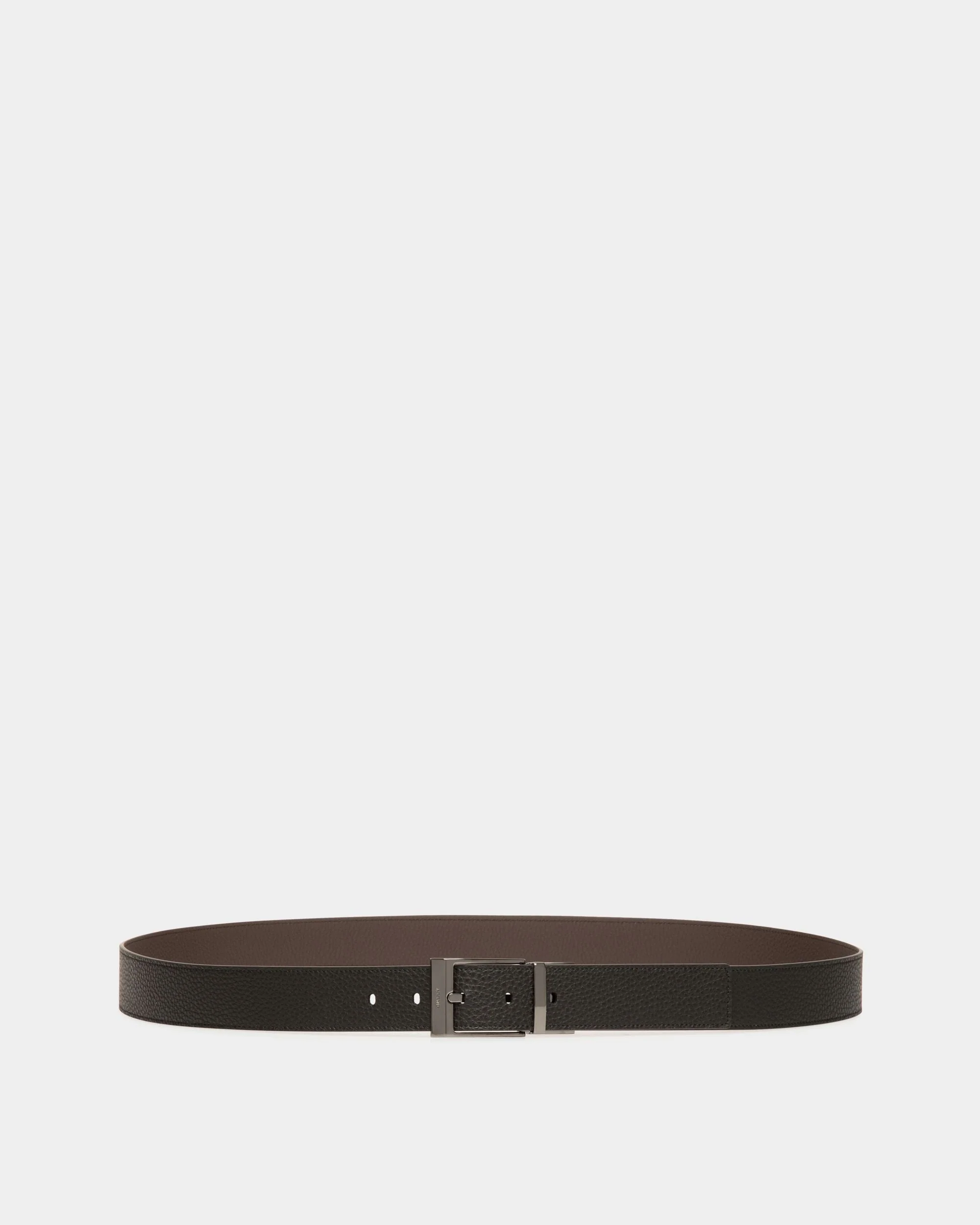 Shiffie 35mm Reversible And Adjustable Belt in Black And Ebony Leather