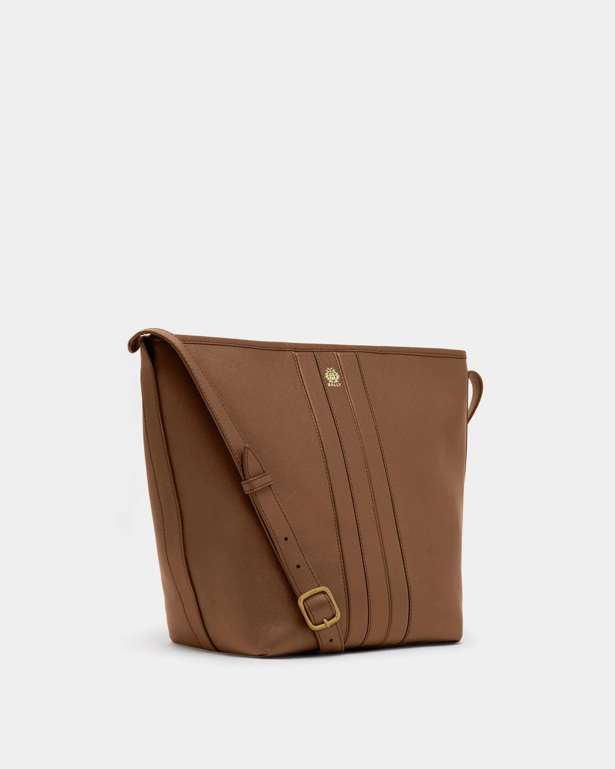 Signature Bucket Bag in Brown Leather - Image 4