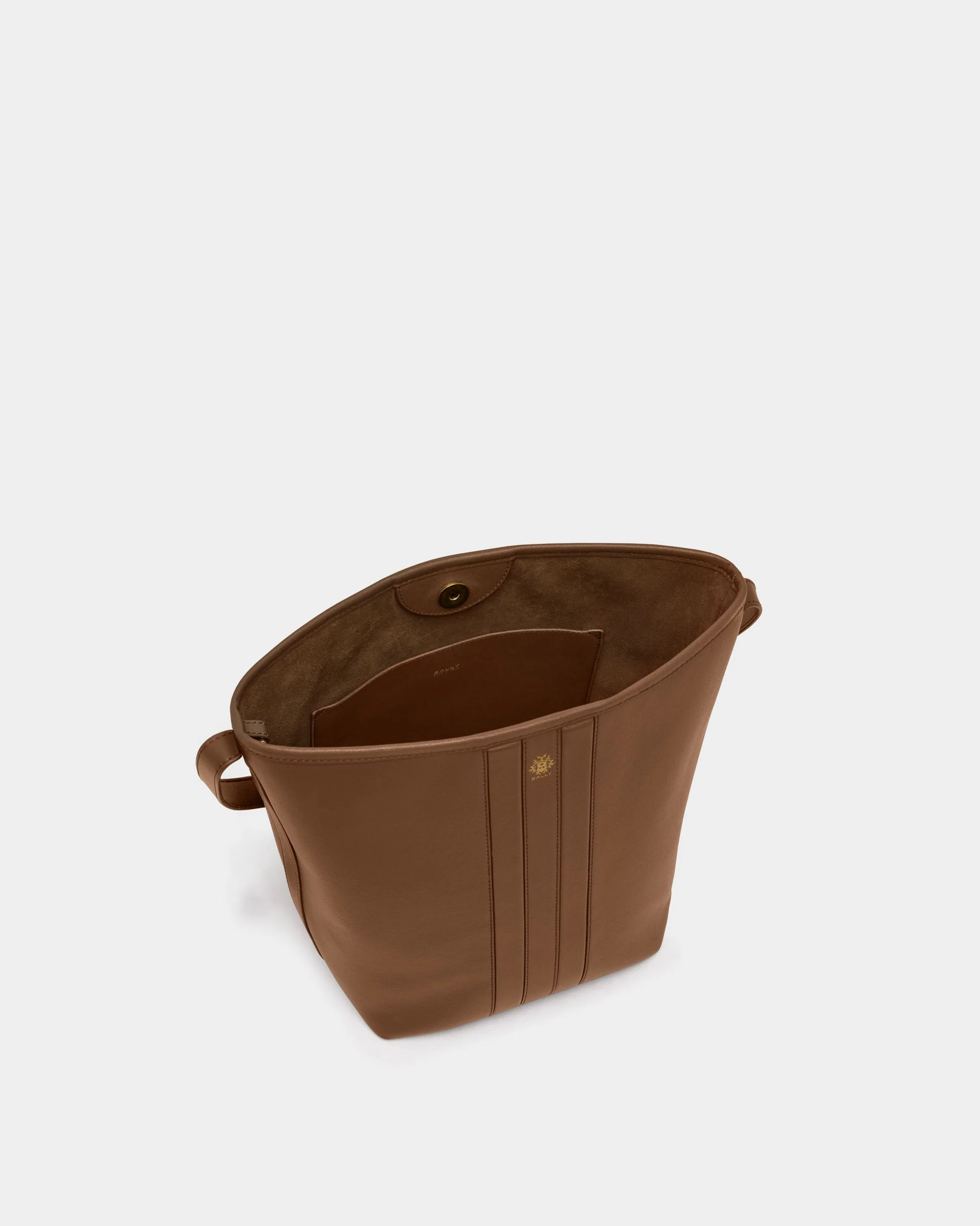 Signature Bucket Bag in Brown Leather - Image 5