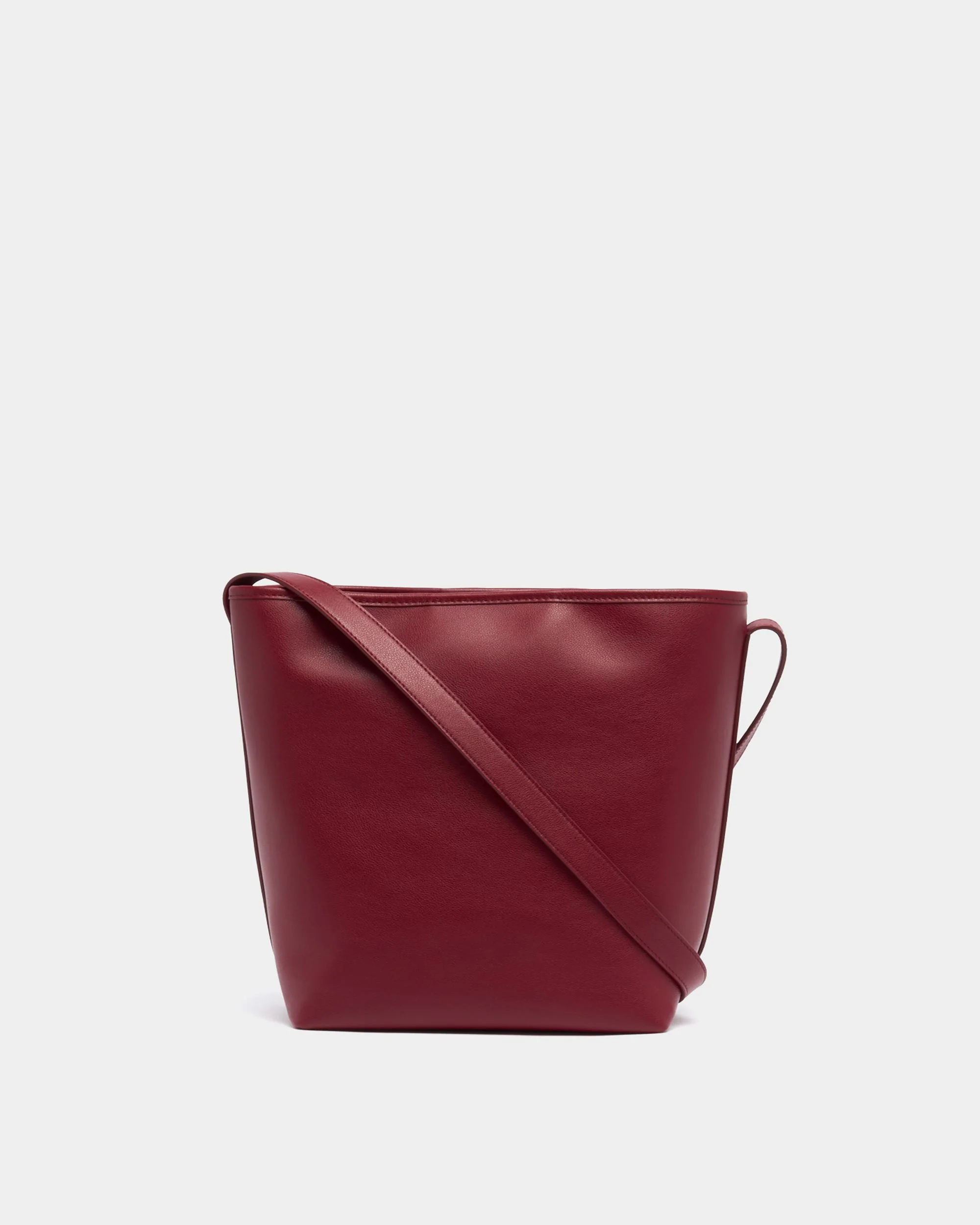 Signature Bucket Bag in Ruby Red Leather - Image 3