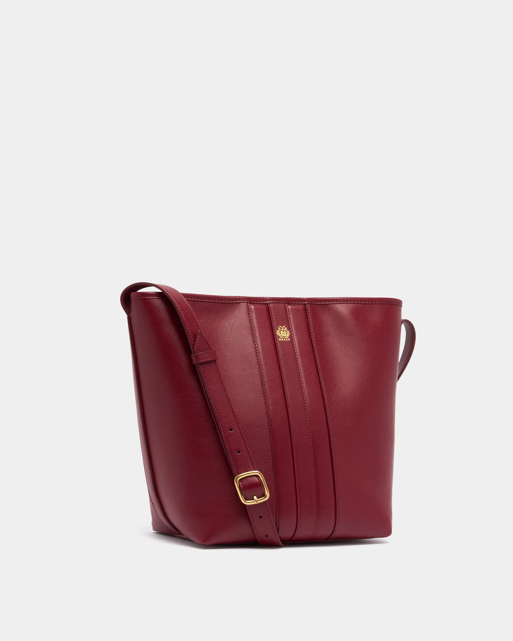 Signature Bucket Bag in Ruby Red Leather - Image 4