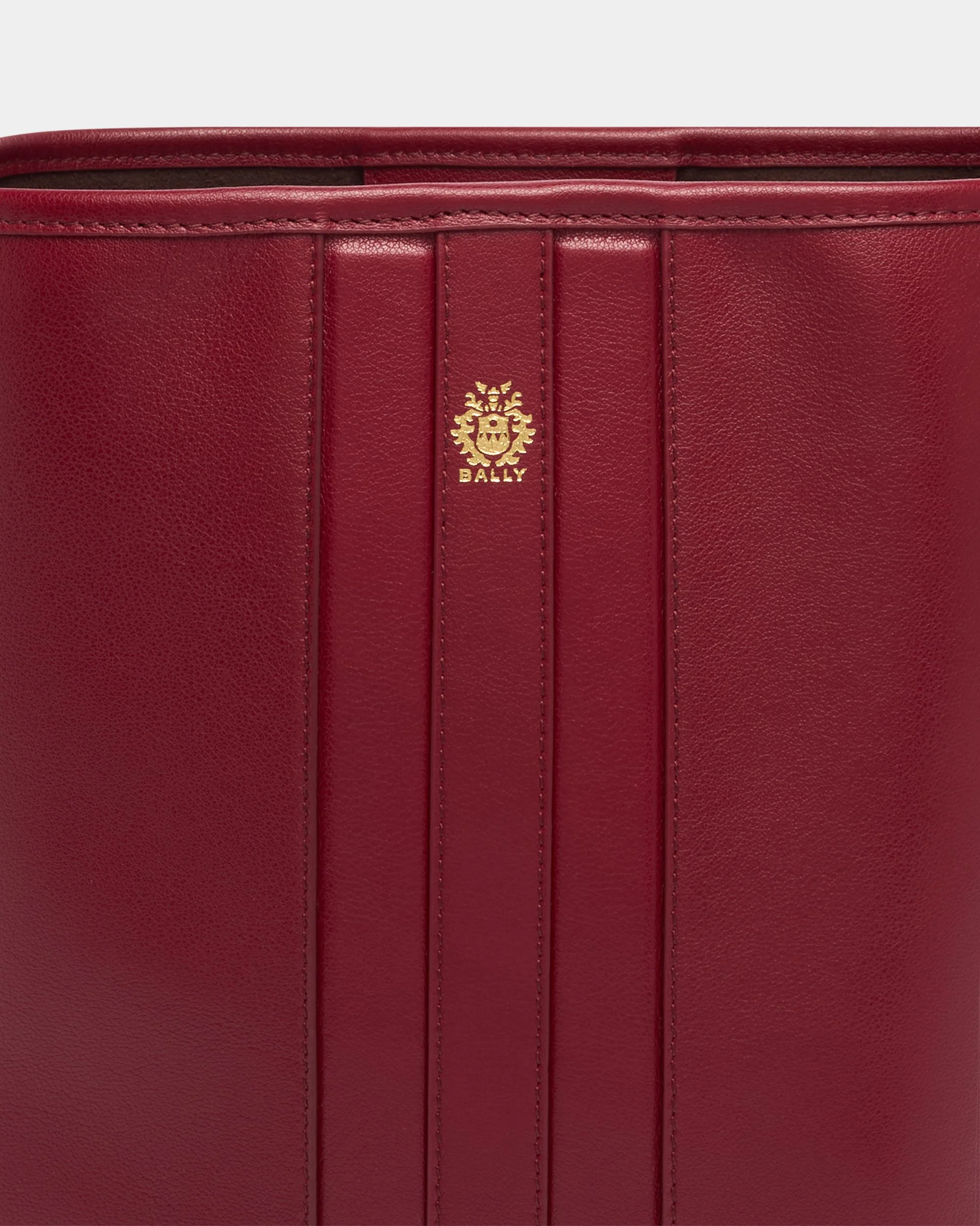 Signature Bucket Bag in Ruby Red Leather - Image 6
