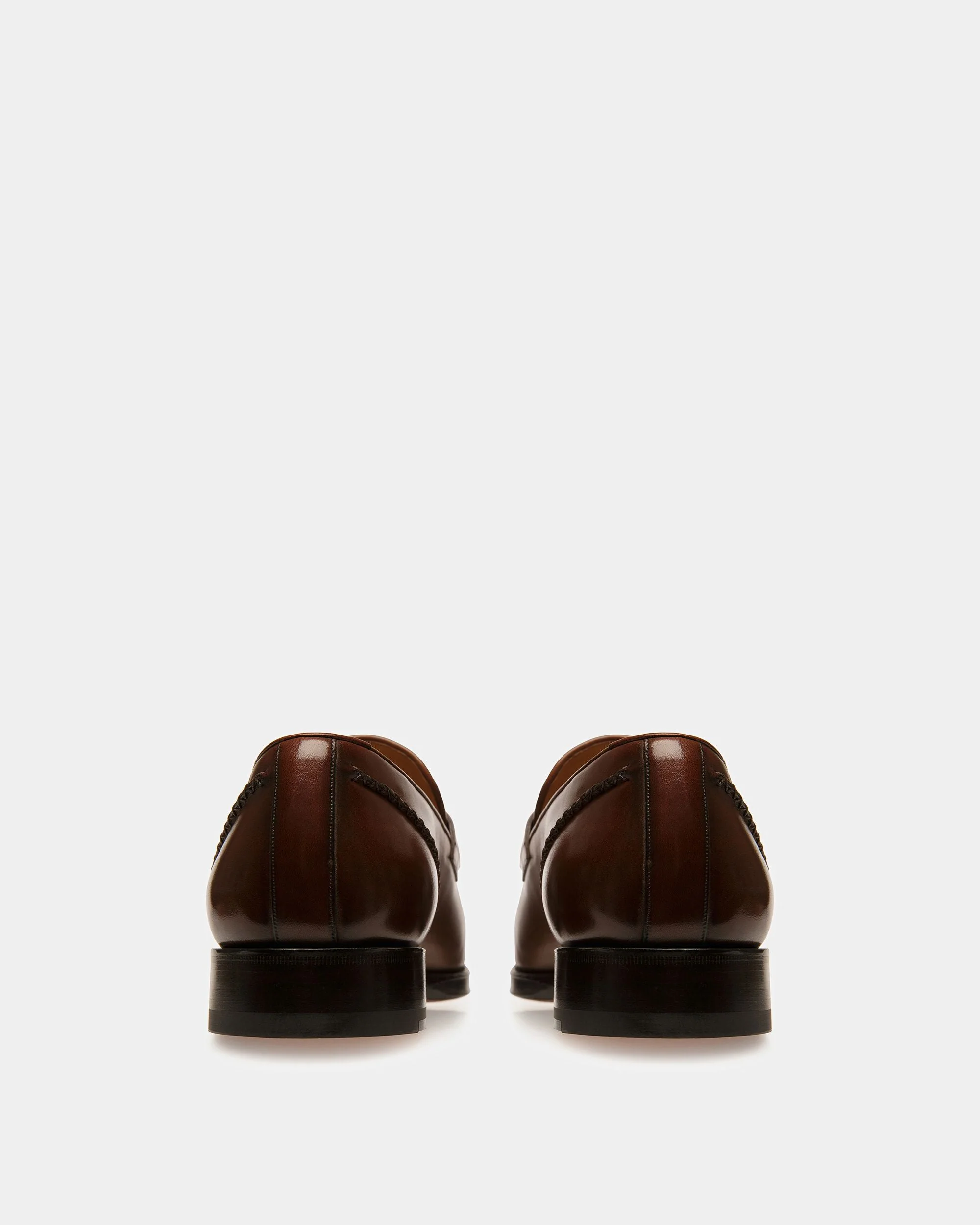 Skenny Leather Loafers In Brown - Image 4