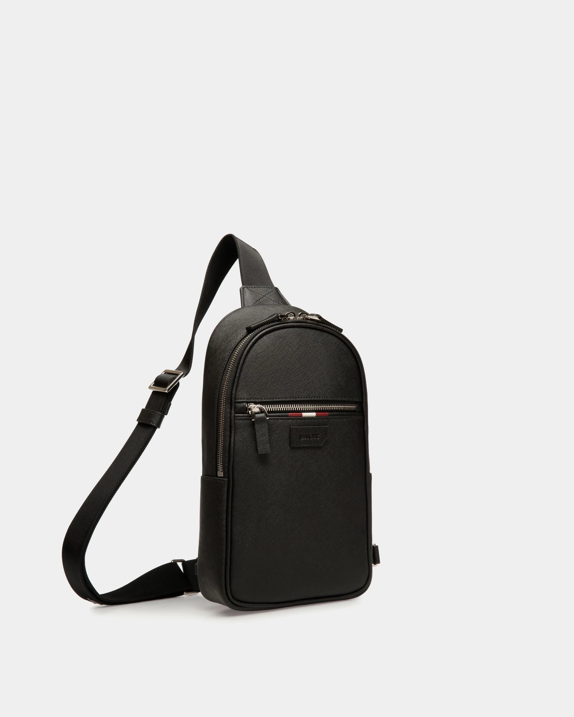 Sling Bag in Black Embossed Leather - Image 3
