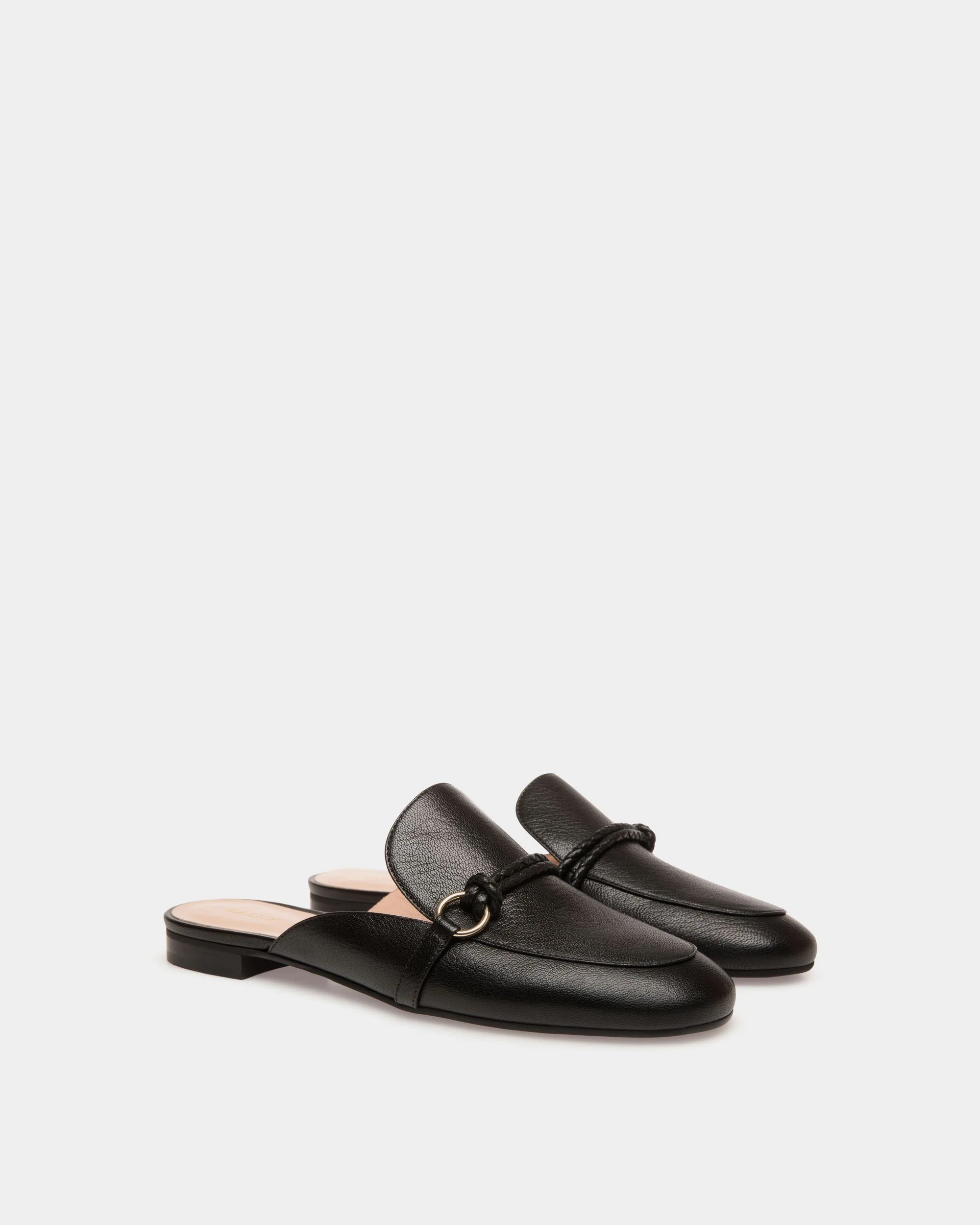 Slipper in Black Grained Leather - Image 2