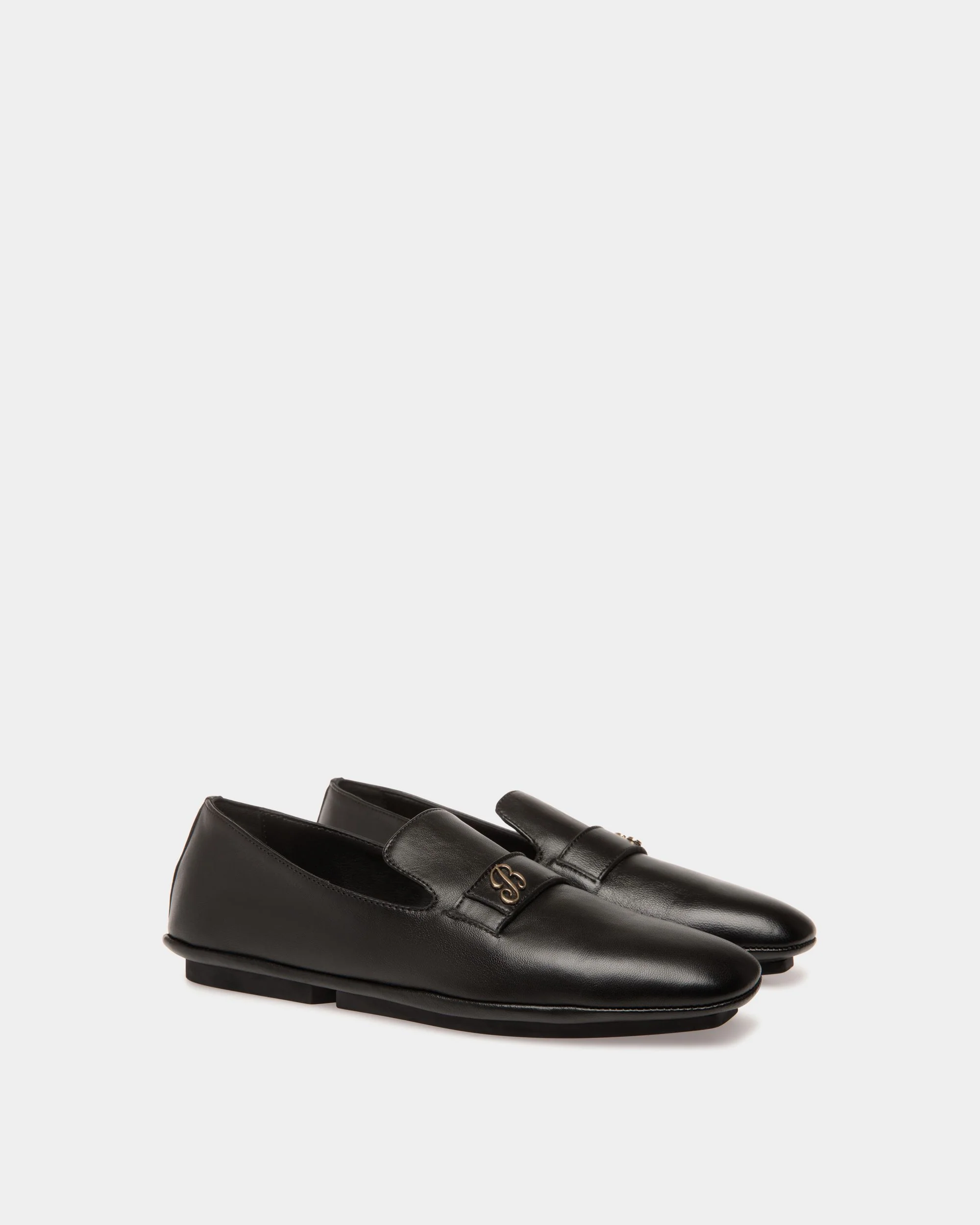 Slipper in Black Leather - Image 2