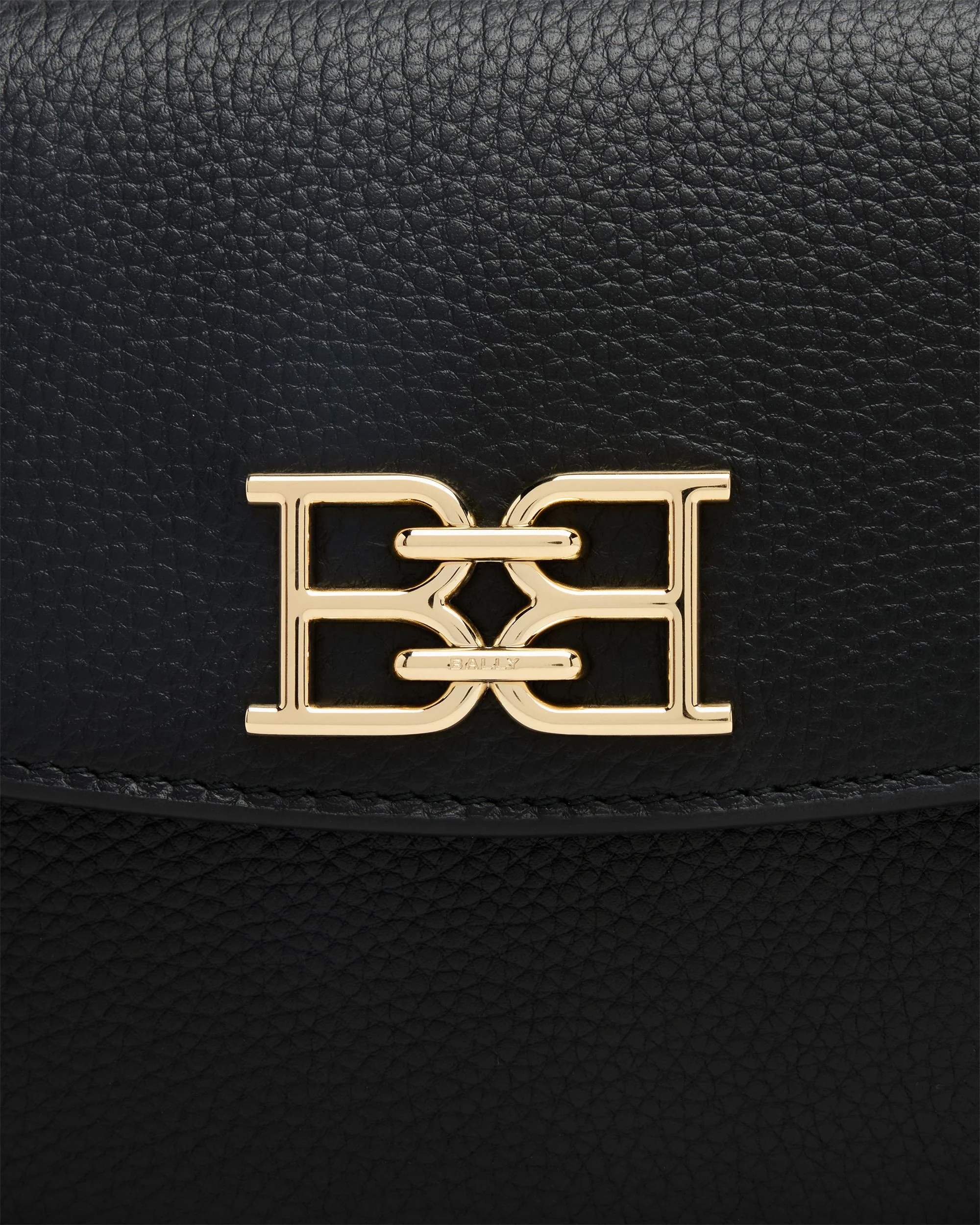 Small Crossbody Bag in Black Grained Leather - Image 6