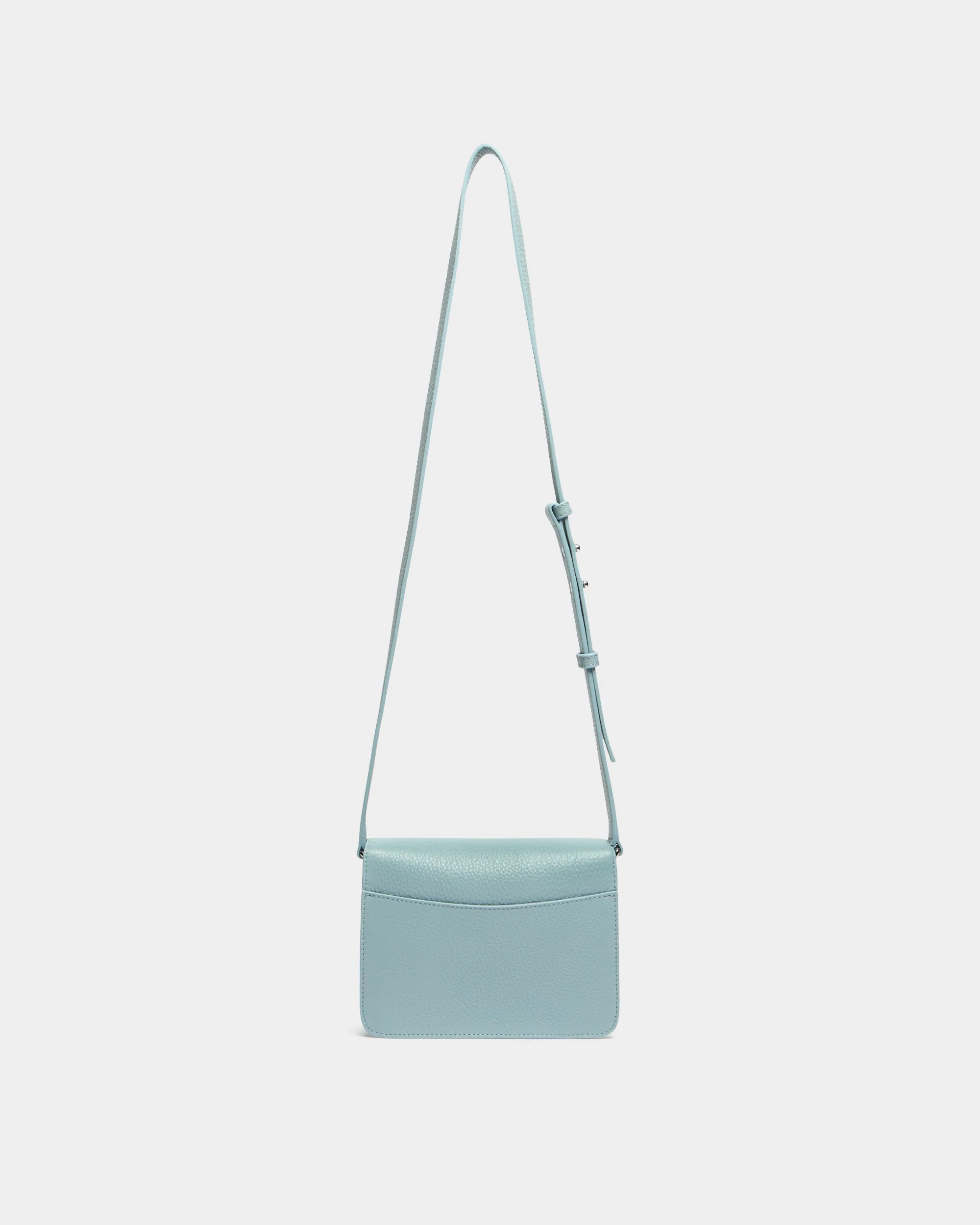 Small Crossbody Bag In Light Blue Grained leather - Image 2