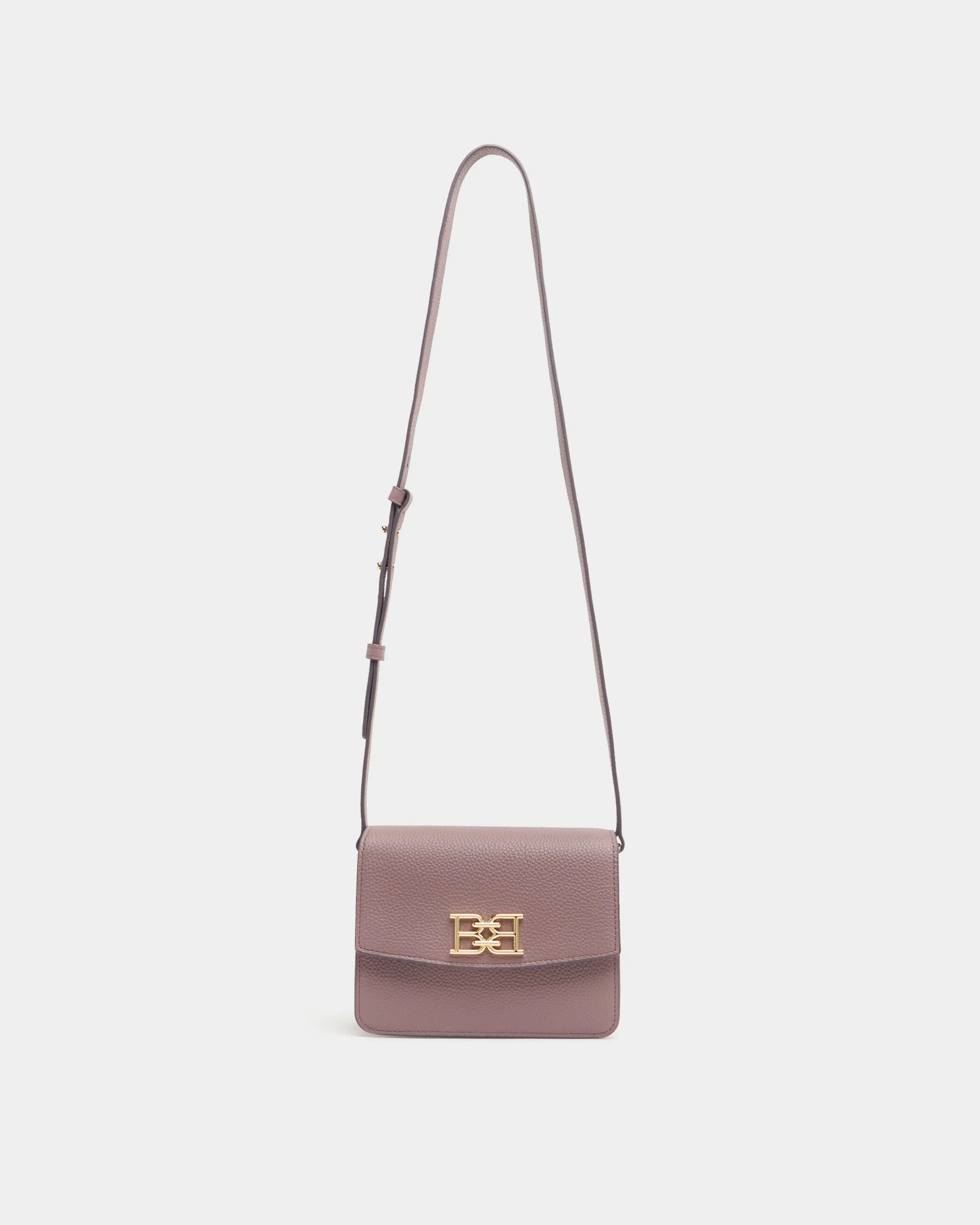 Small Crossbody Bag in Light Mauve Grained Leather