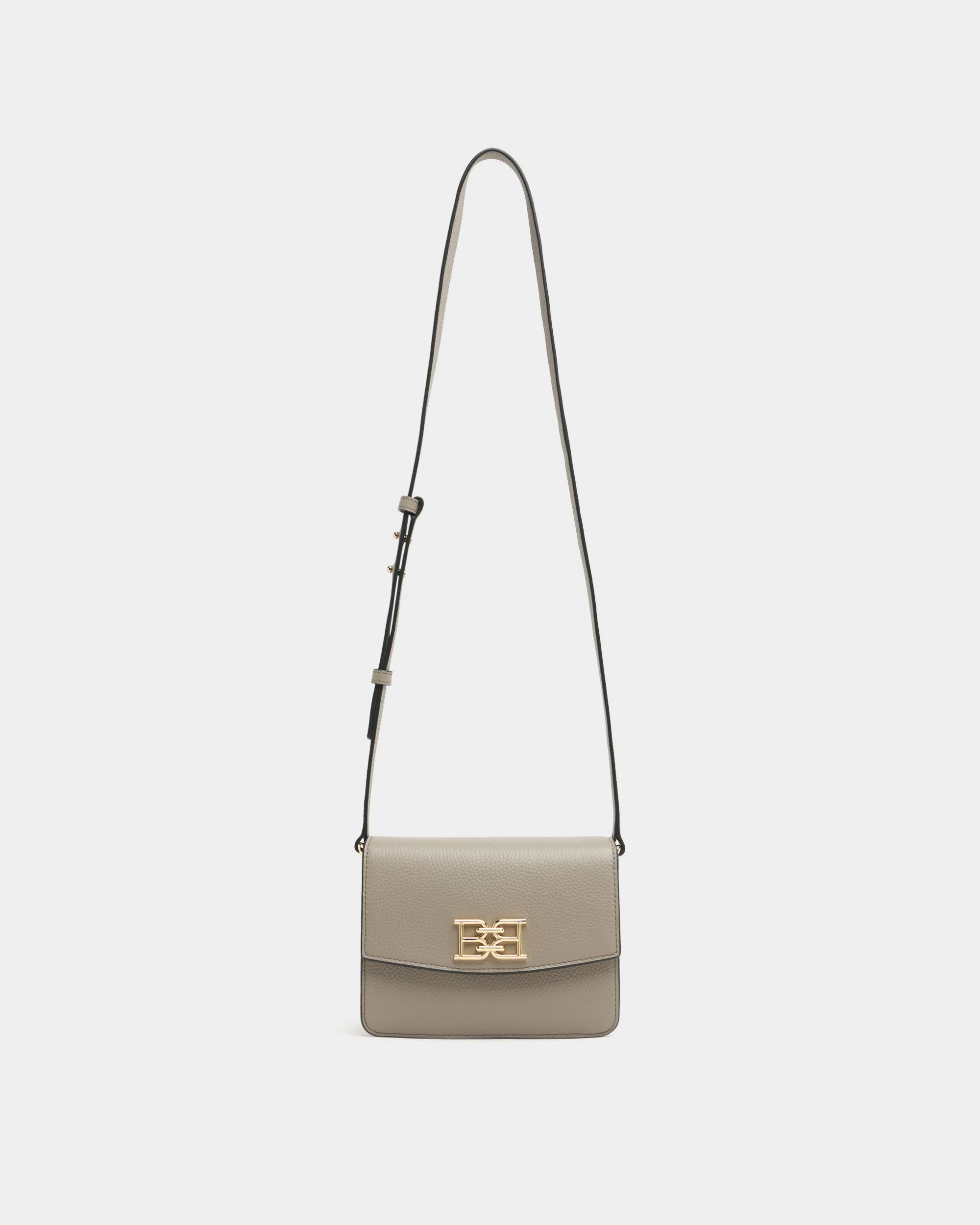Small Crossbody Bag in Taupe Grained Leather