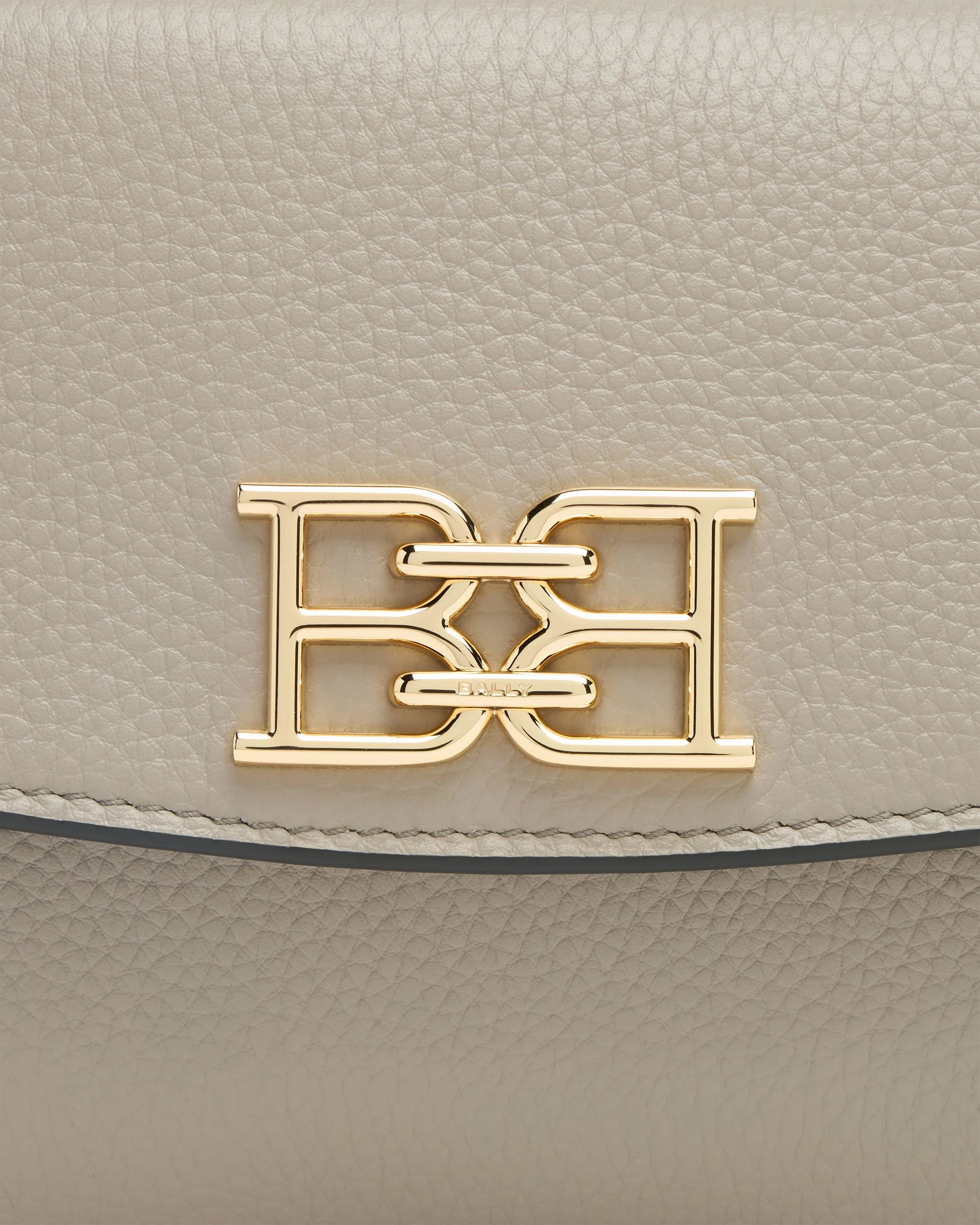 Small Crossbody Bag in Taupe Grained Leather - Image 5