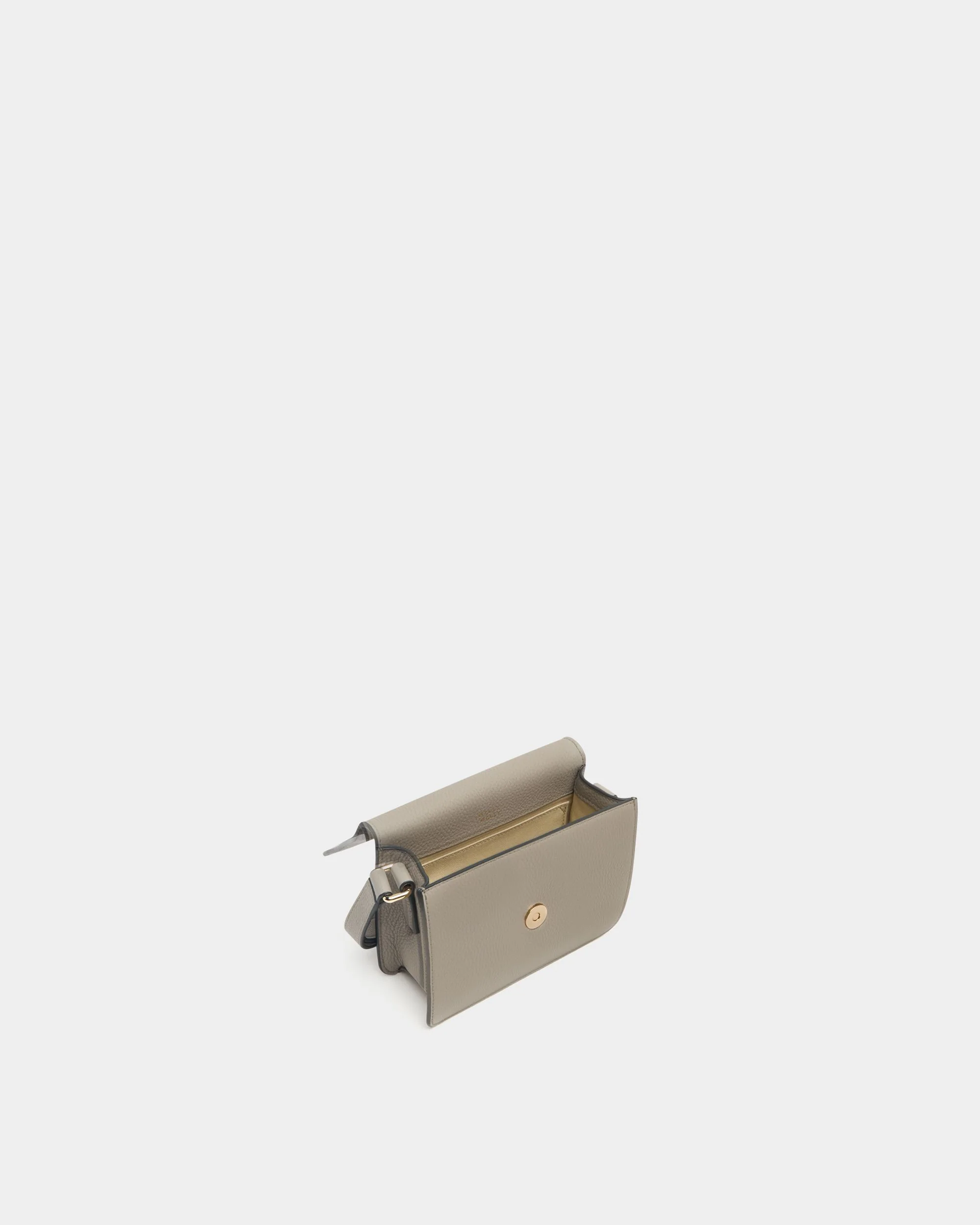 Small Crossbody Bag in Taupe Grained Leather - Image 6