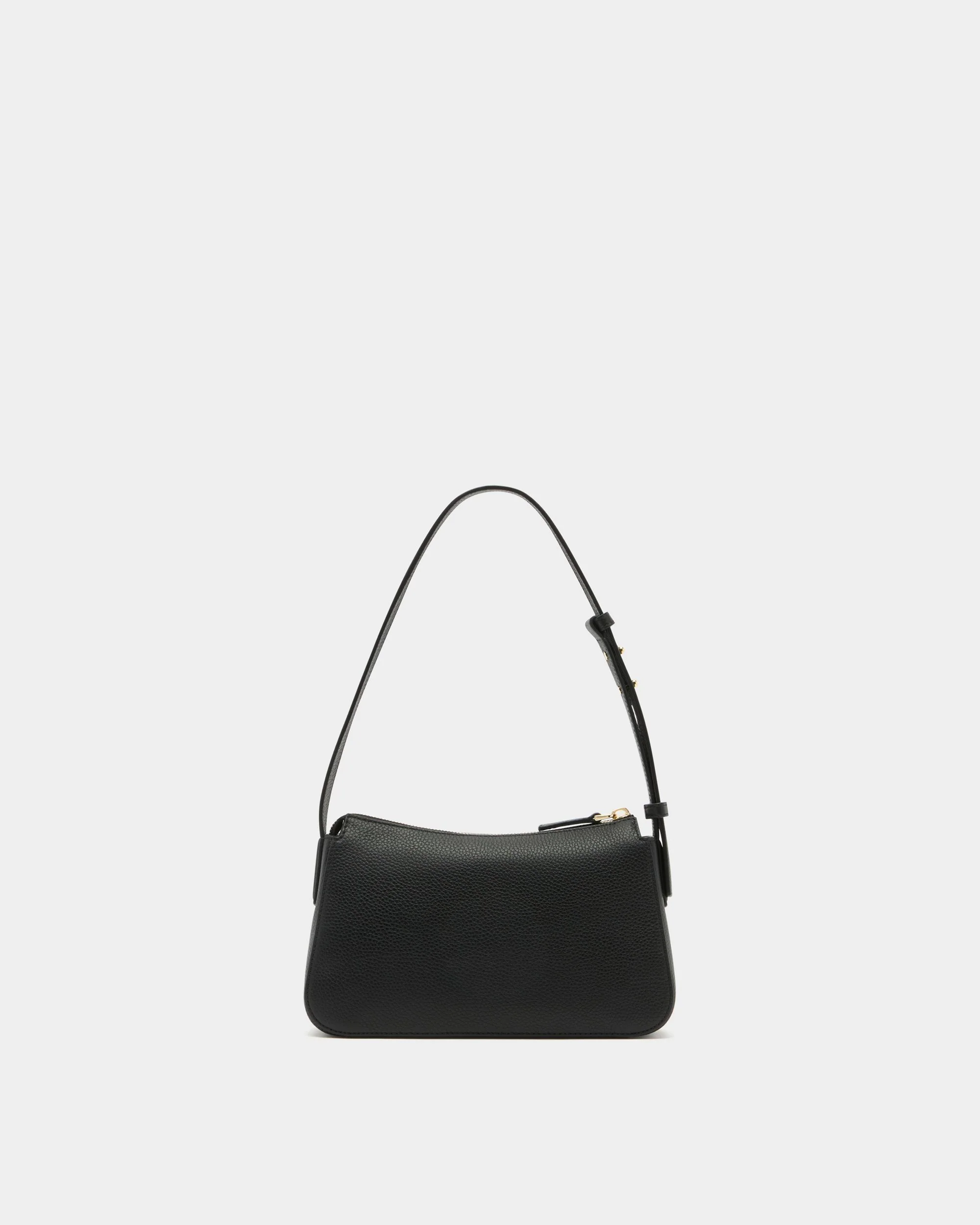 Small Shoulder Bag in Black Grained Leather - Image 3