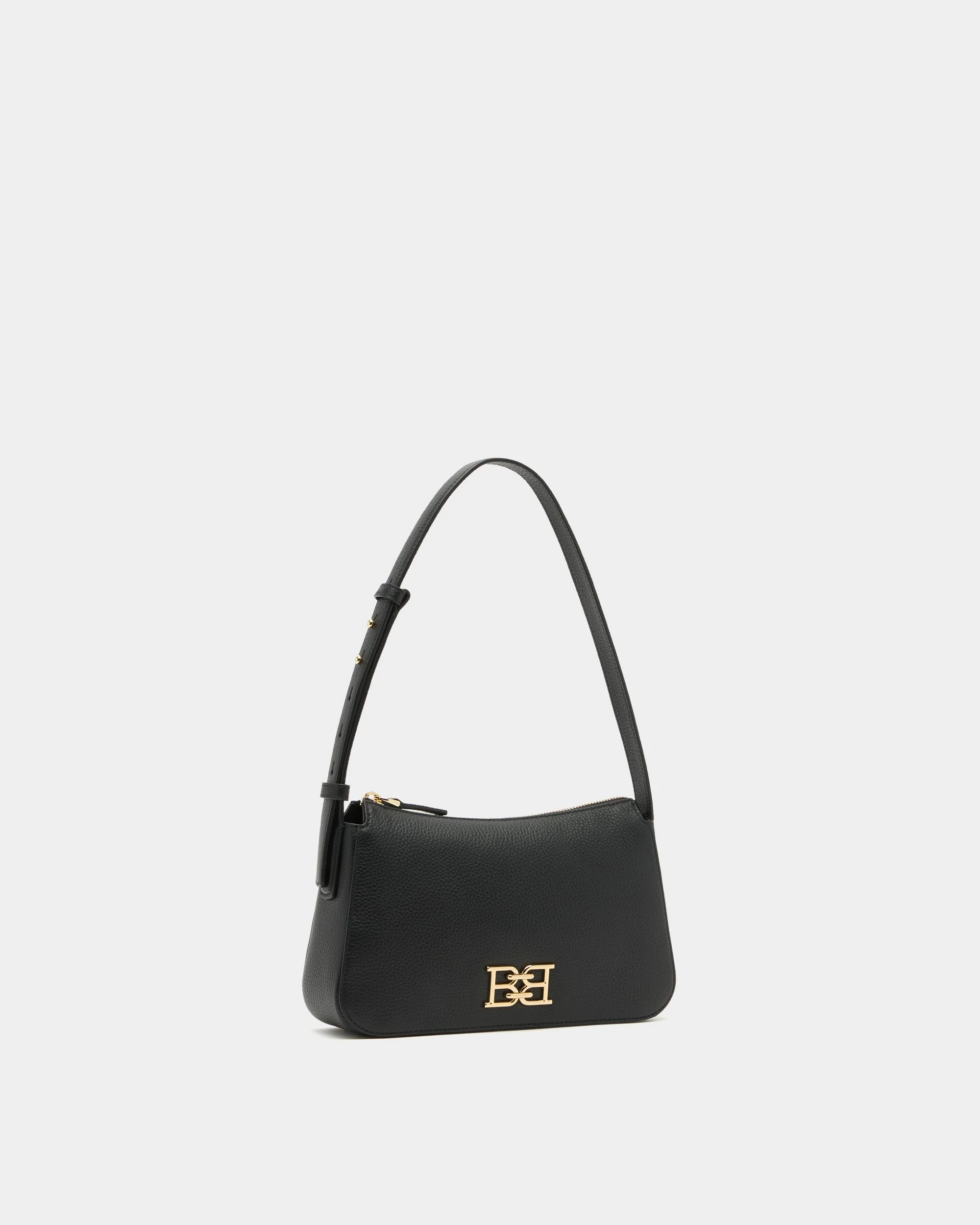 Small Shoulder Bag in Black Grained Leather - Image 4