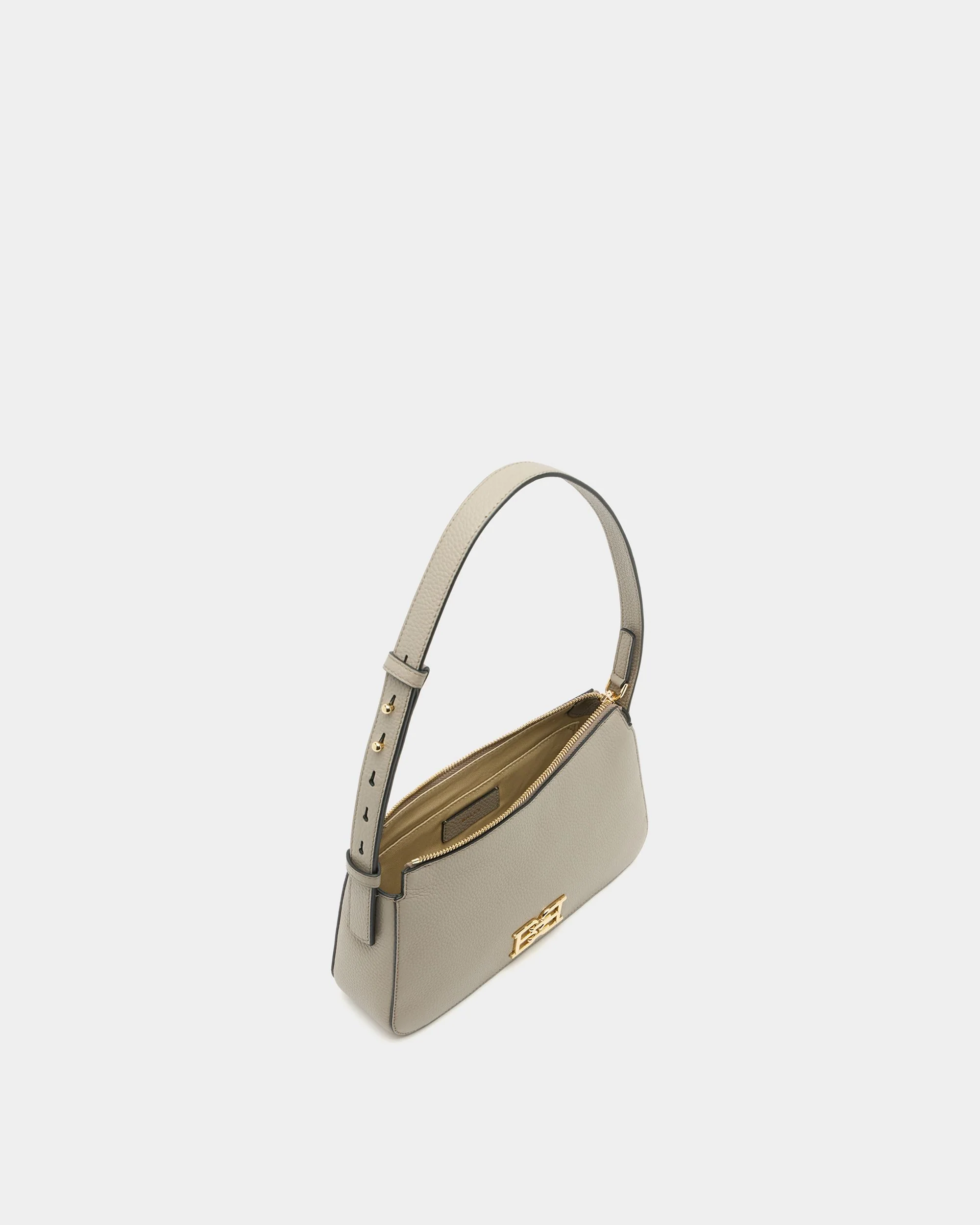 Small Shoulder Bag in Taupe Grained Leather - Image 4