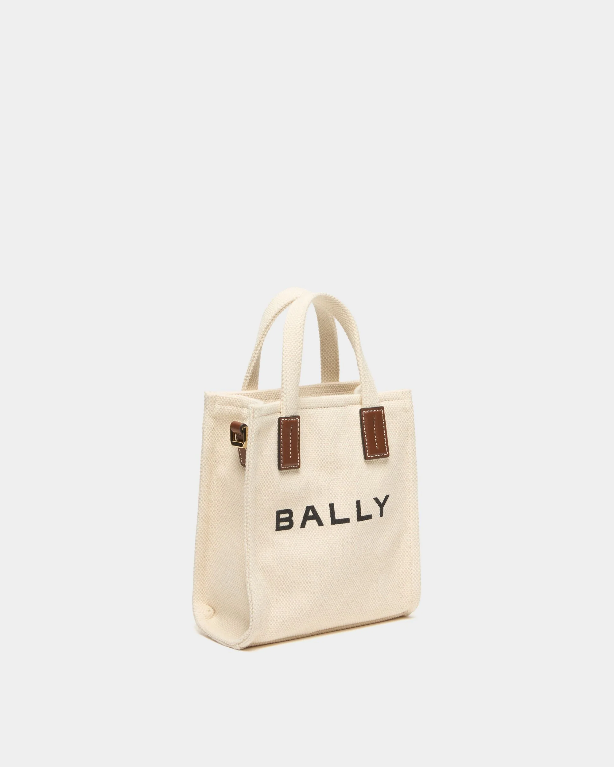 Small Tote Bag In Ivory Canvas - Image 3