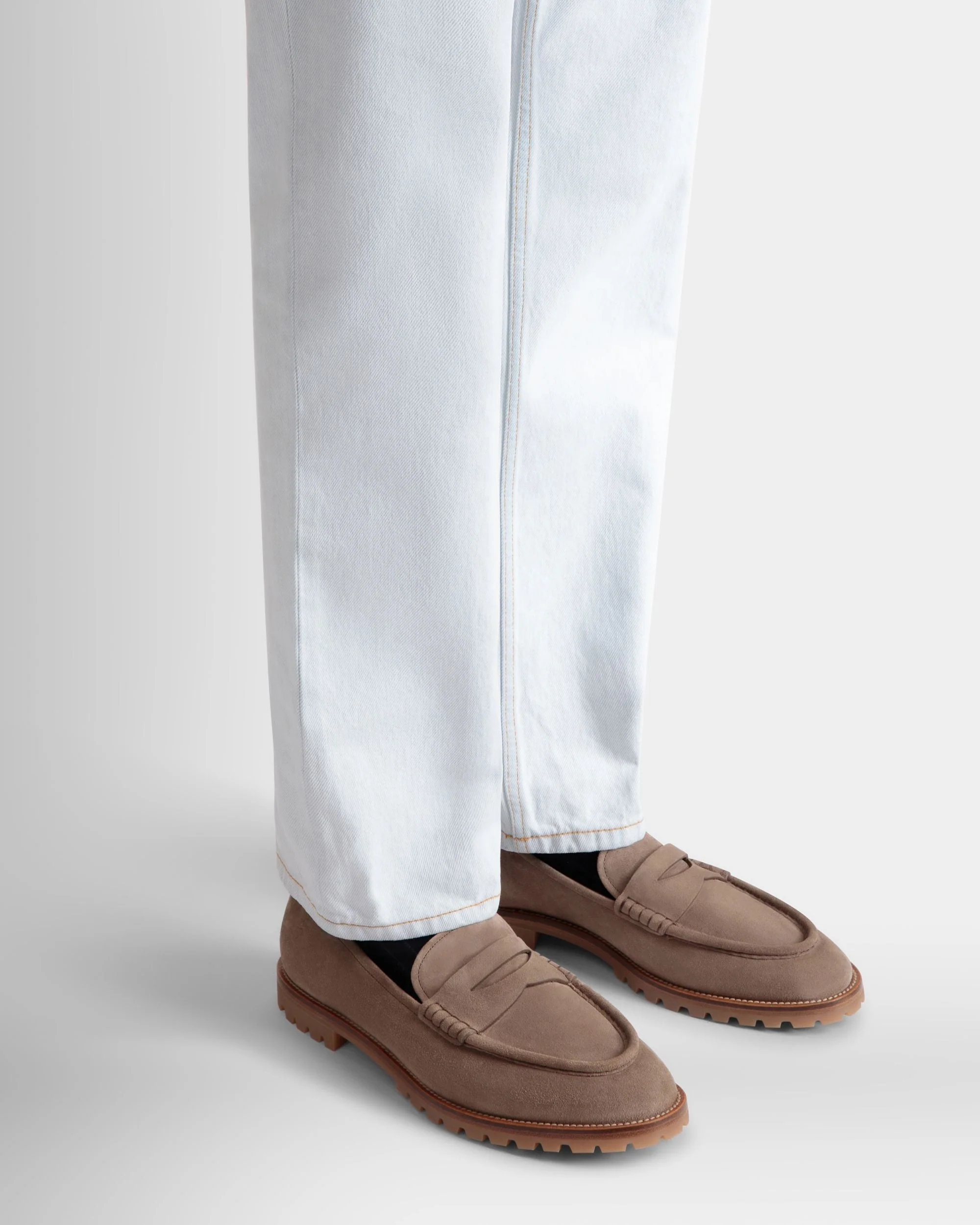 Solaria Loafer in Taupe Suede - Image 2