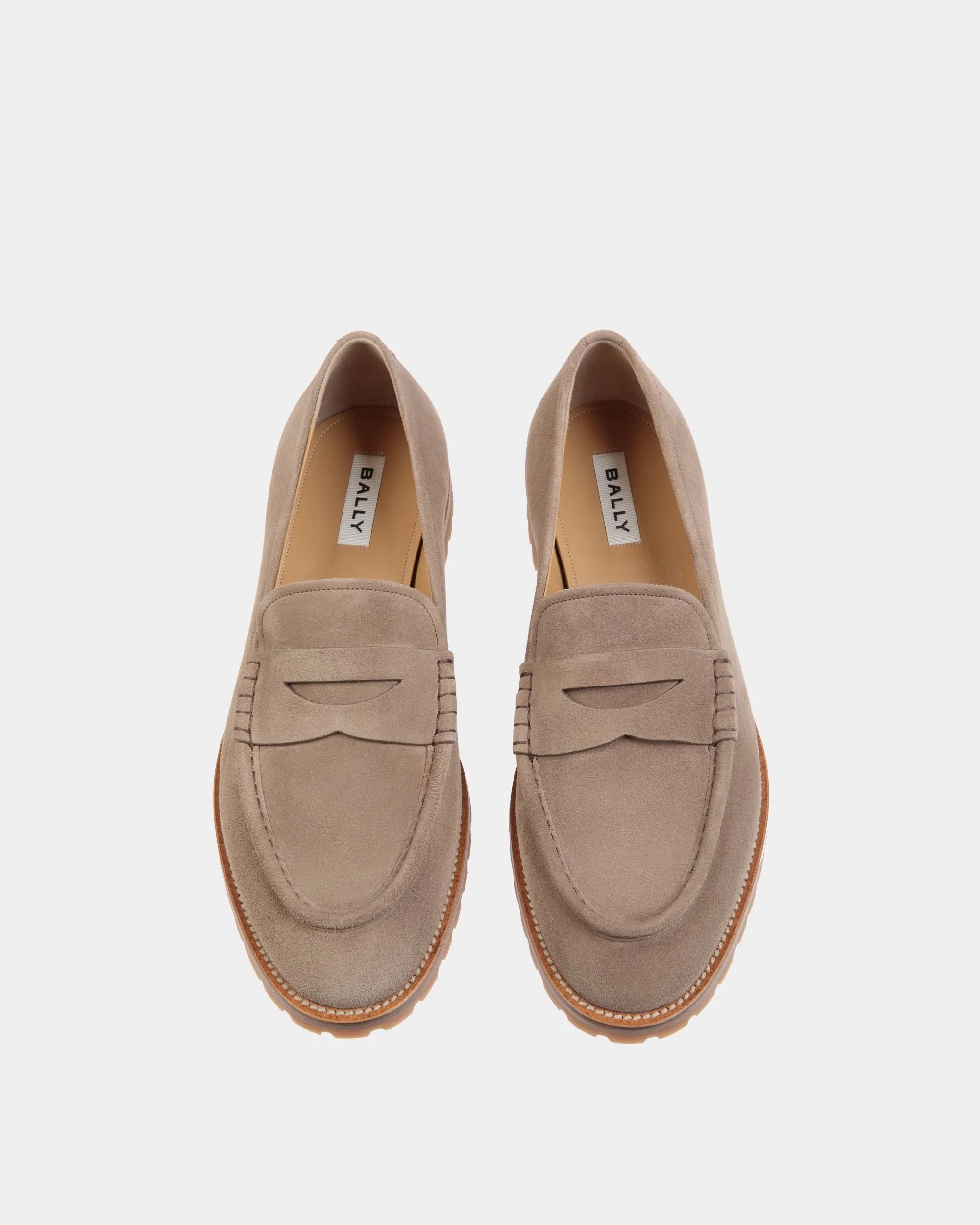 Solaria Loafer in Taupe Suede - Image 5
