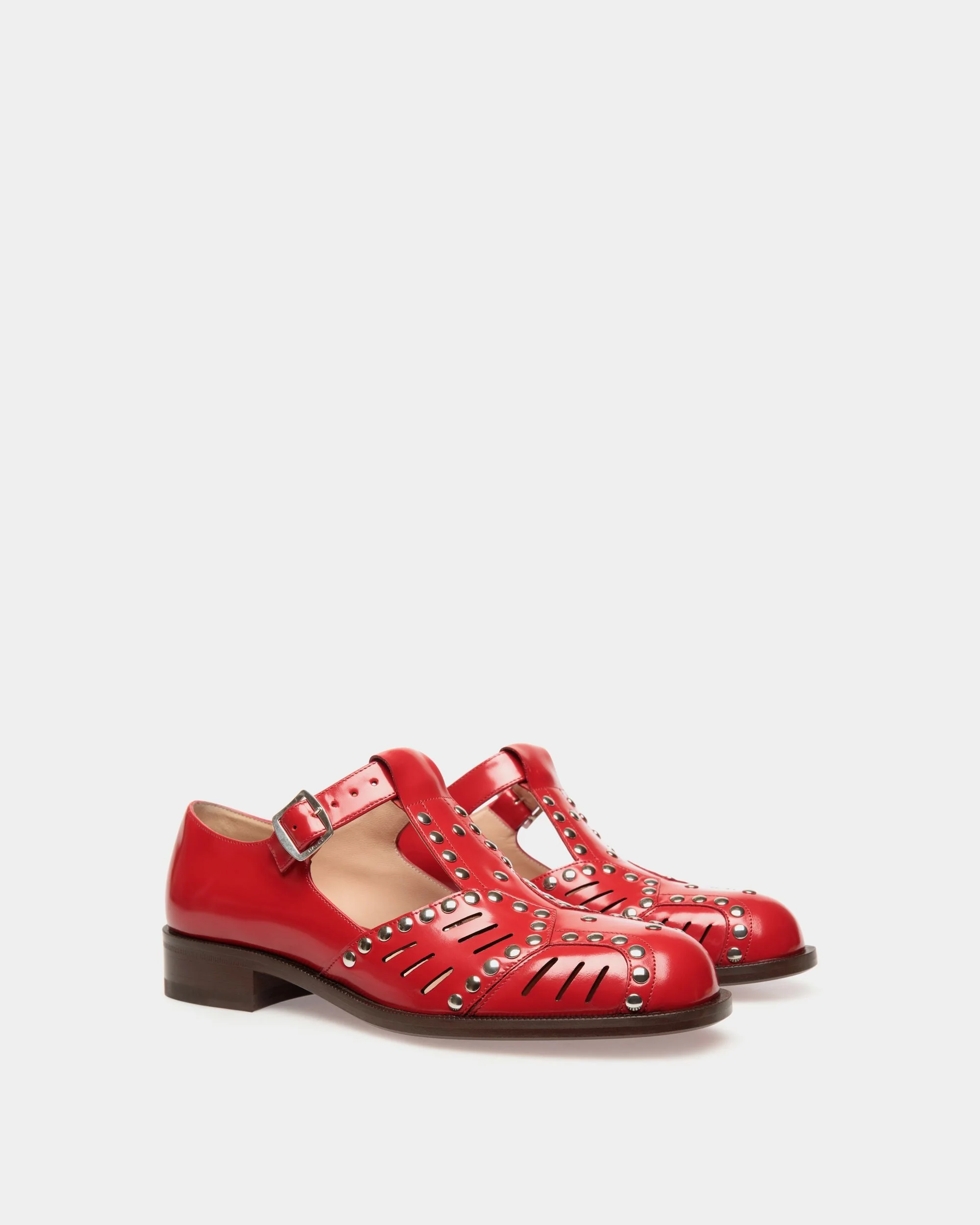 Spiegel Flat Sandal in Red Leather - Image 2