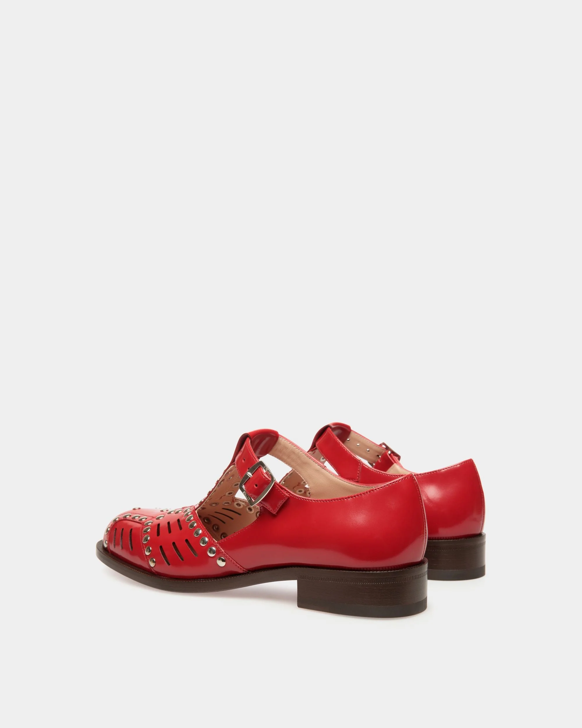 Spiegel Flat Sandal in Red Leather - Image 3