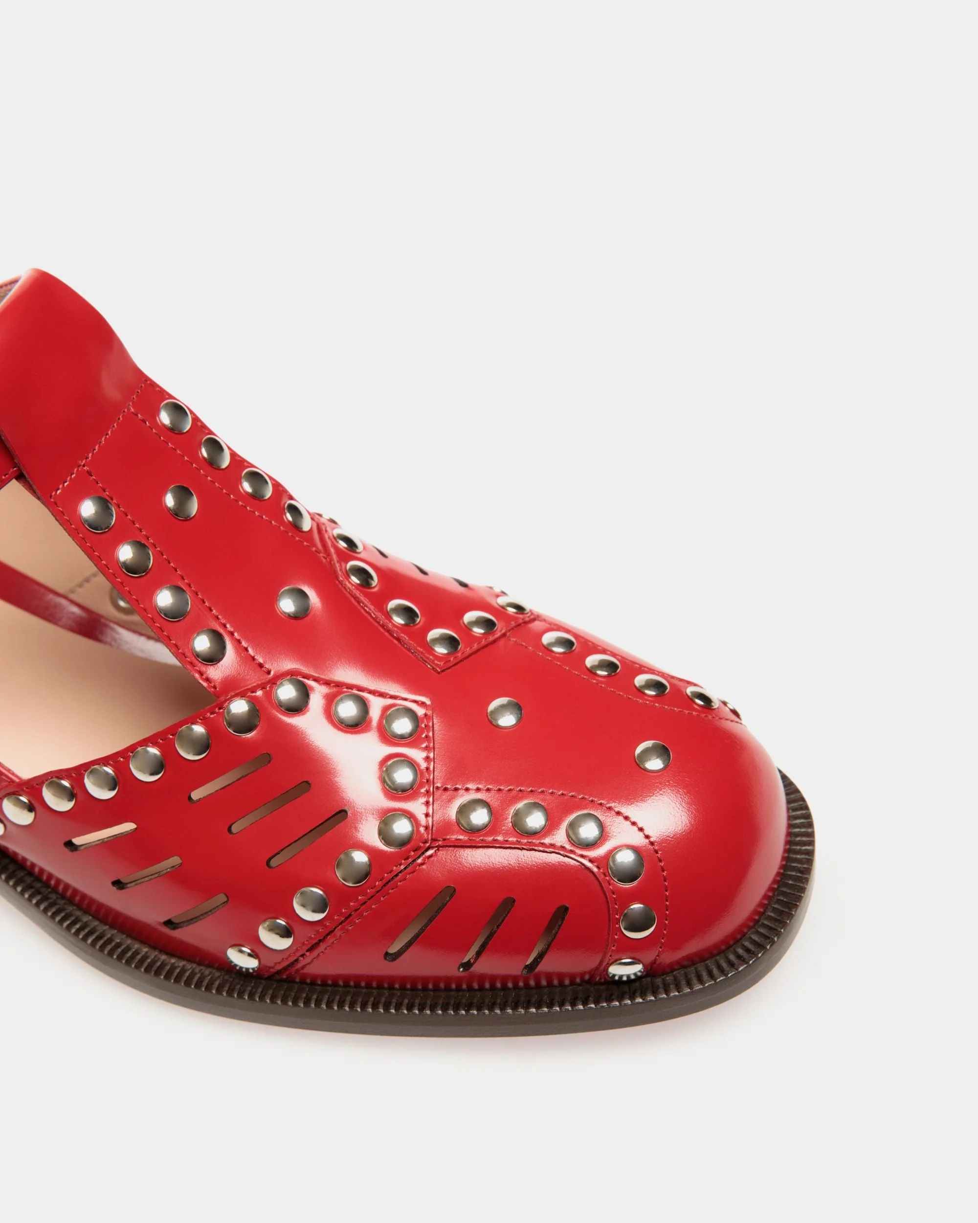 Spiegel Flat Sandal in Red Leather - Image 5