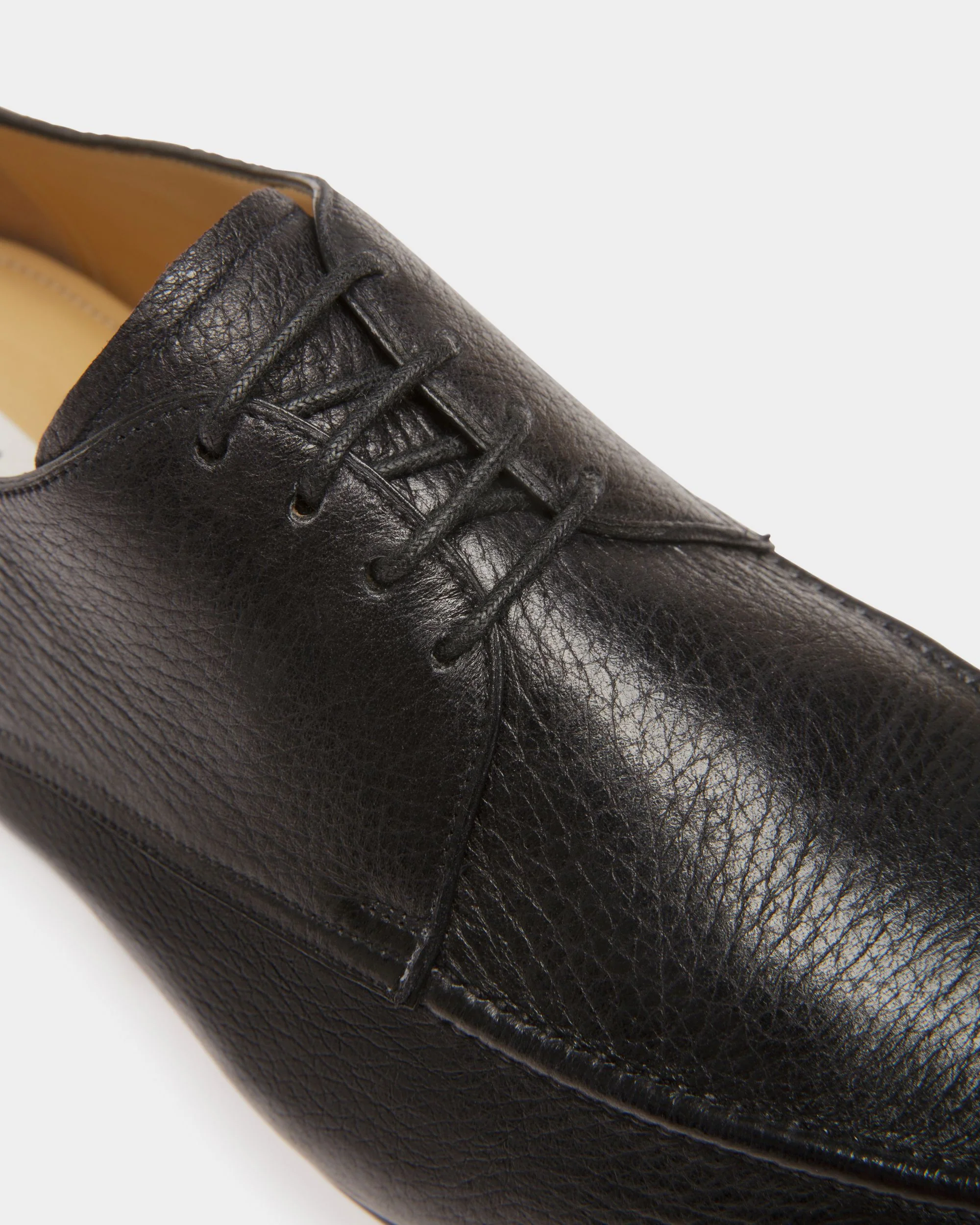 Suisse Derby Shoes In Black Leather - Image 5