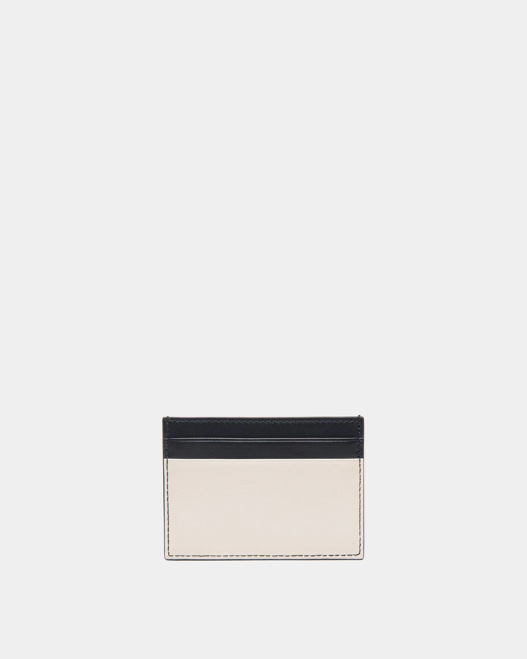Summer Capsule Credit Card Case In White And Navy Blue Leather - Image 2