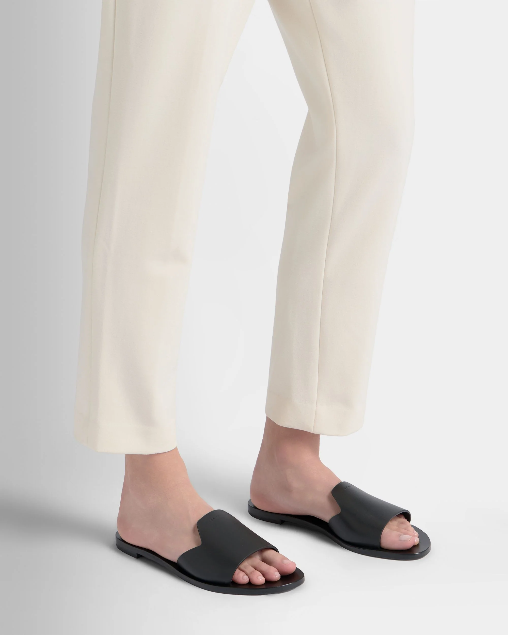 Summer Slide In Black Leather - Image 2