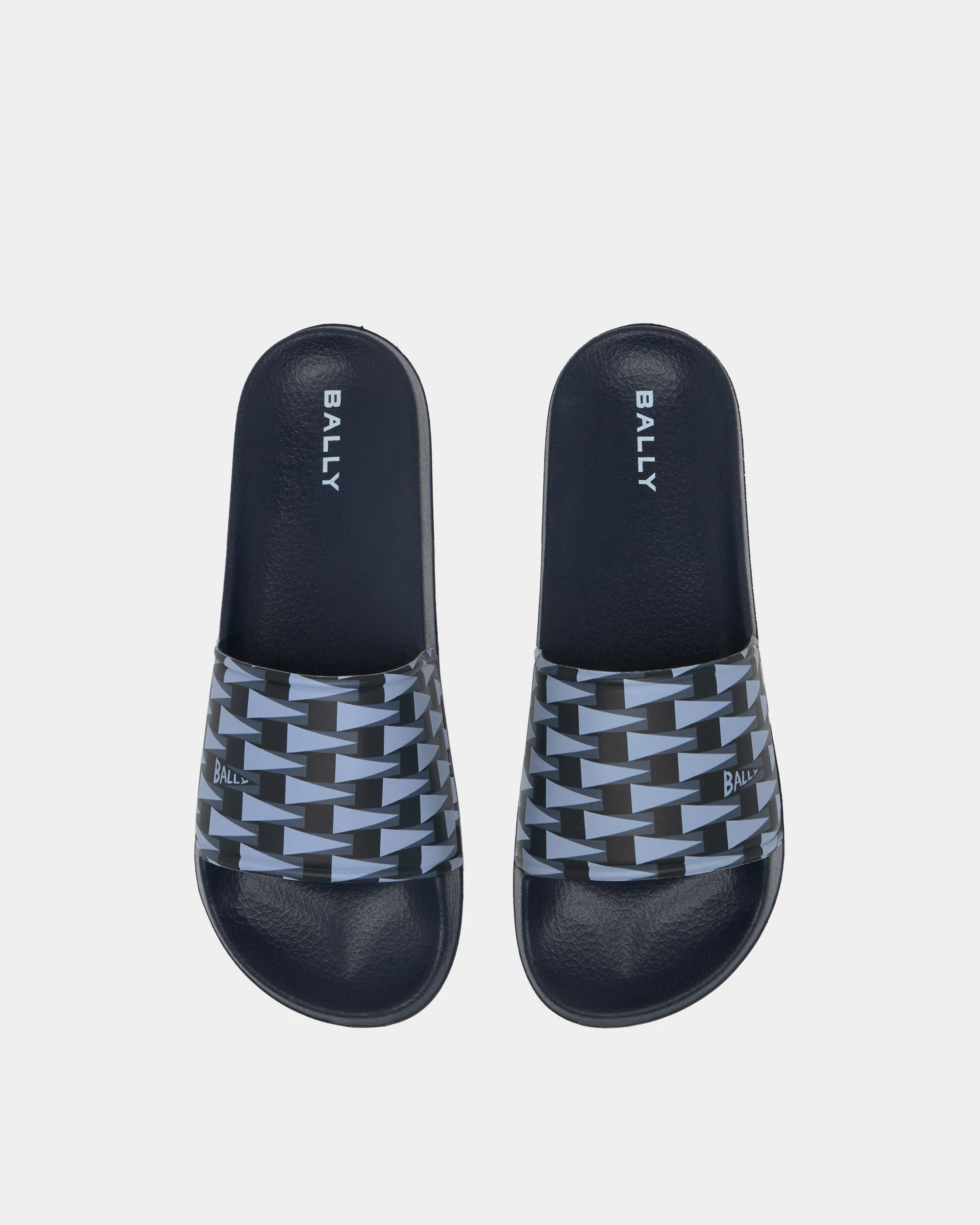 Summer Slide In Blue Rubber and Faux Leather - Image 4