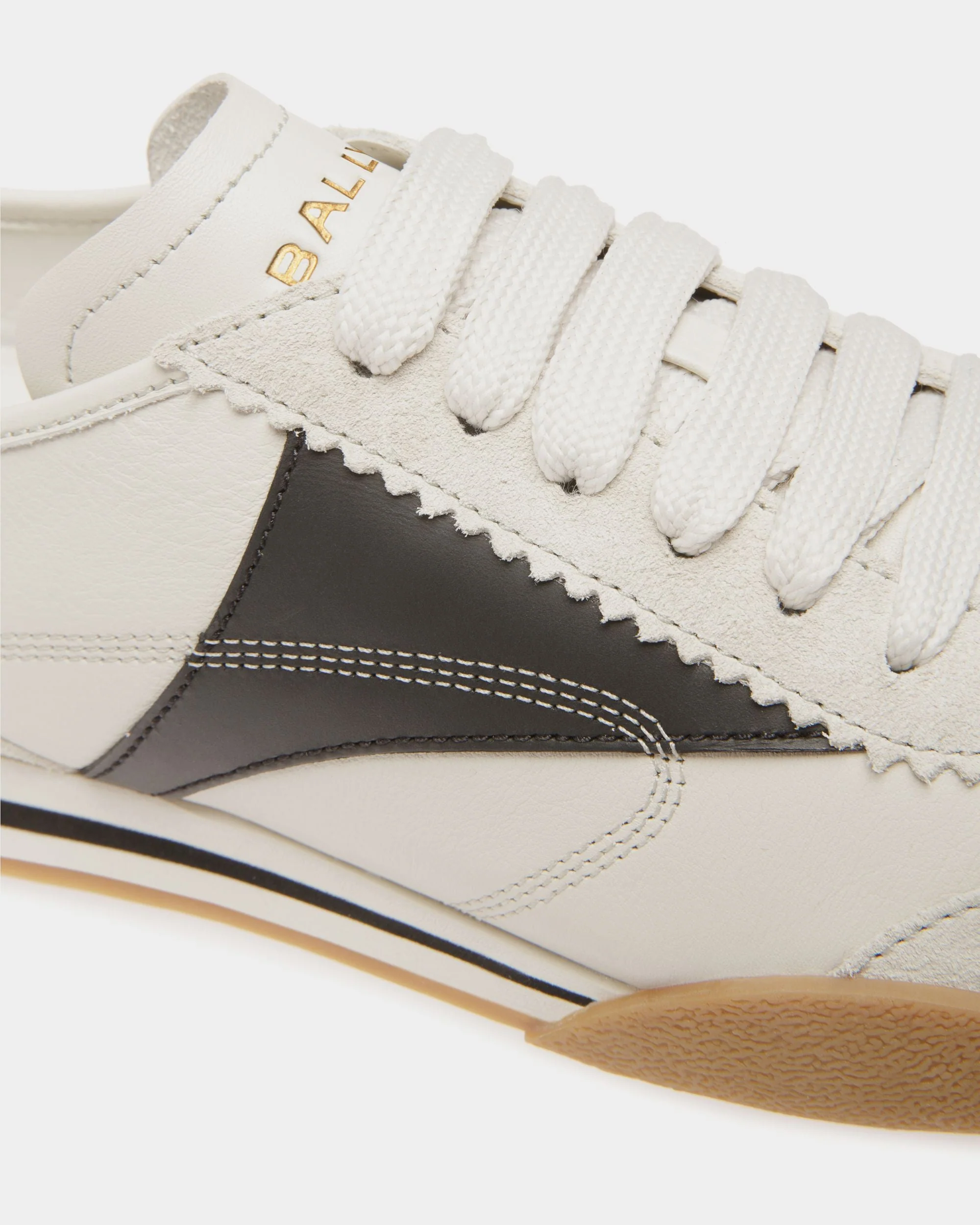 Sussex Sneaker In Dusty White And Black Leather - Image 5