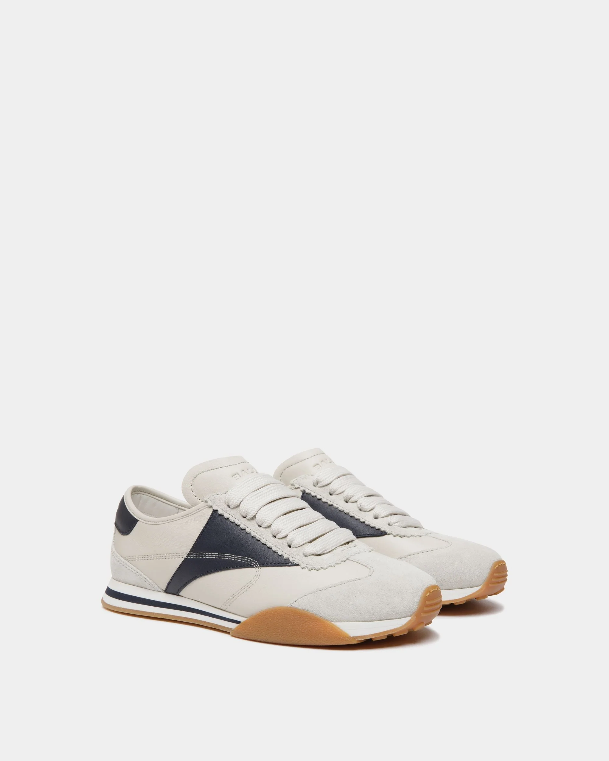 Sussex Sneaker In White And Navy Blue Leather - Image 2