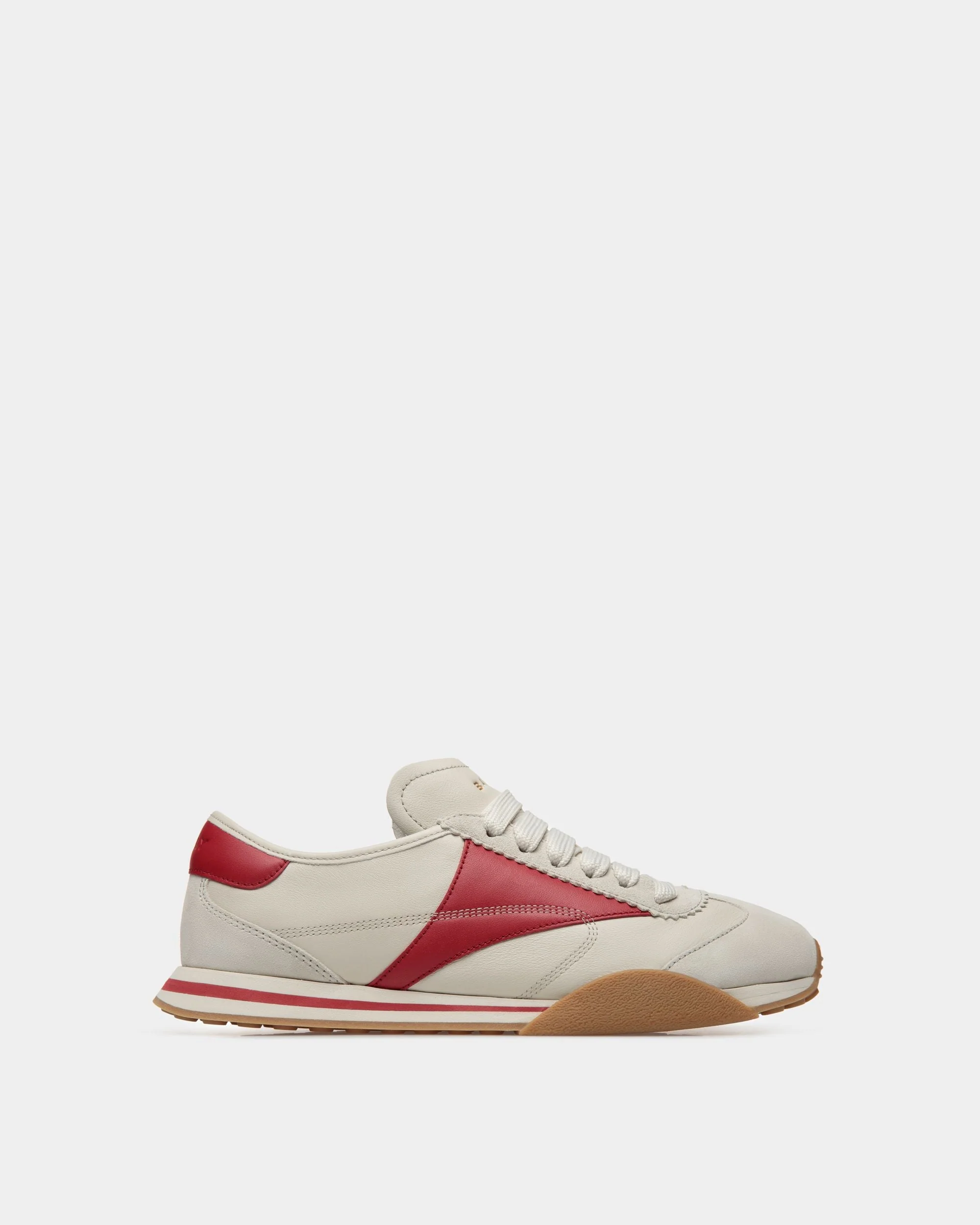 Sussex Sneakers In Dusty White And Deep Ruby Leather