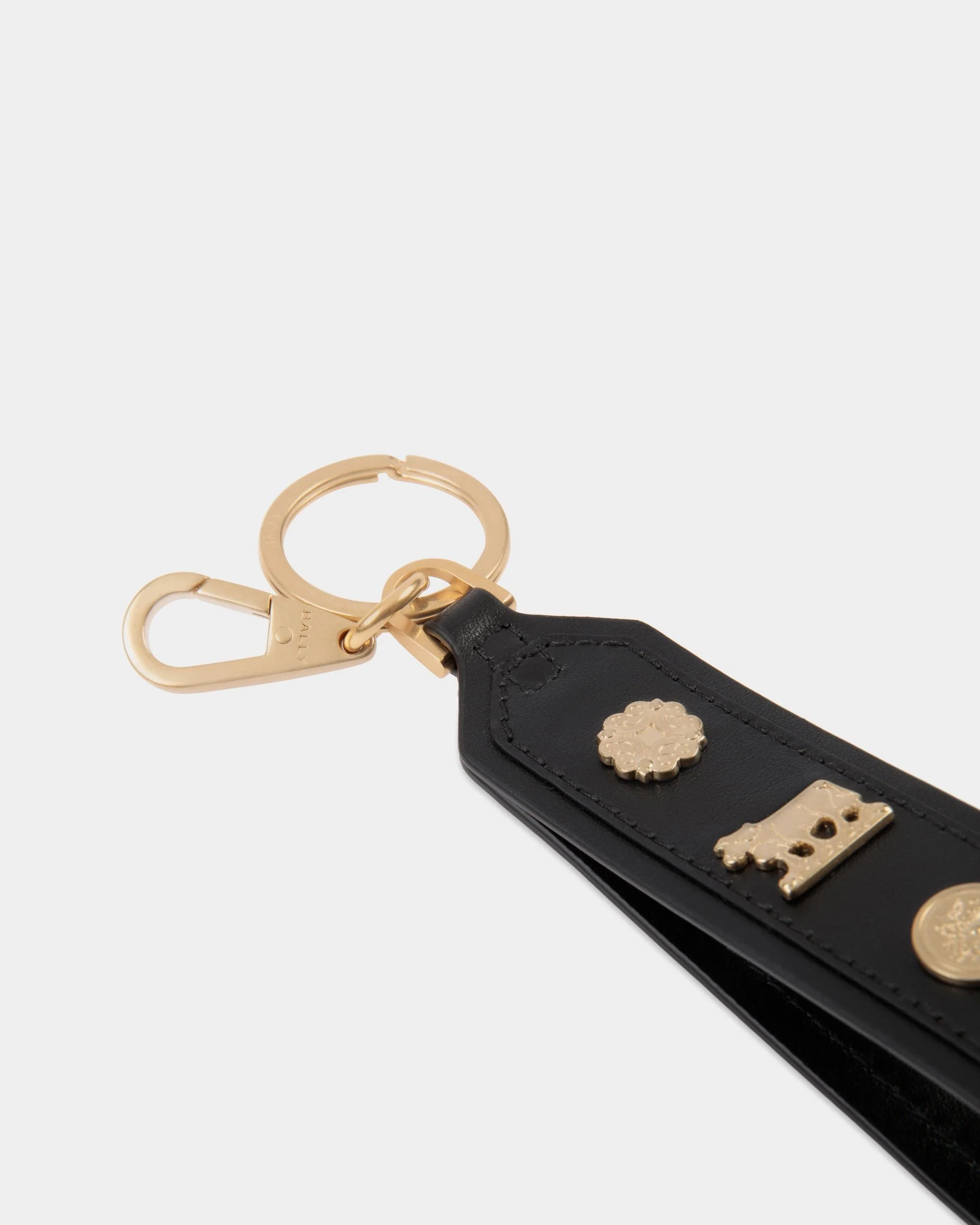 Swissness Keychain With Studs In Black Leather - Image 3