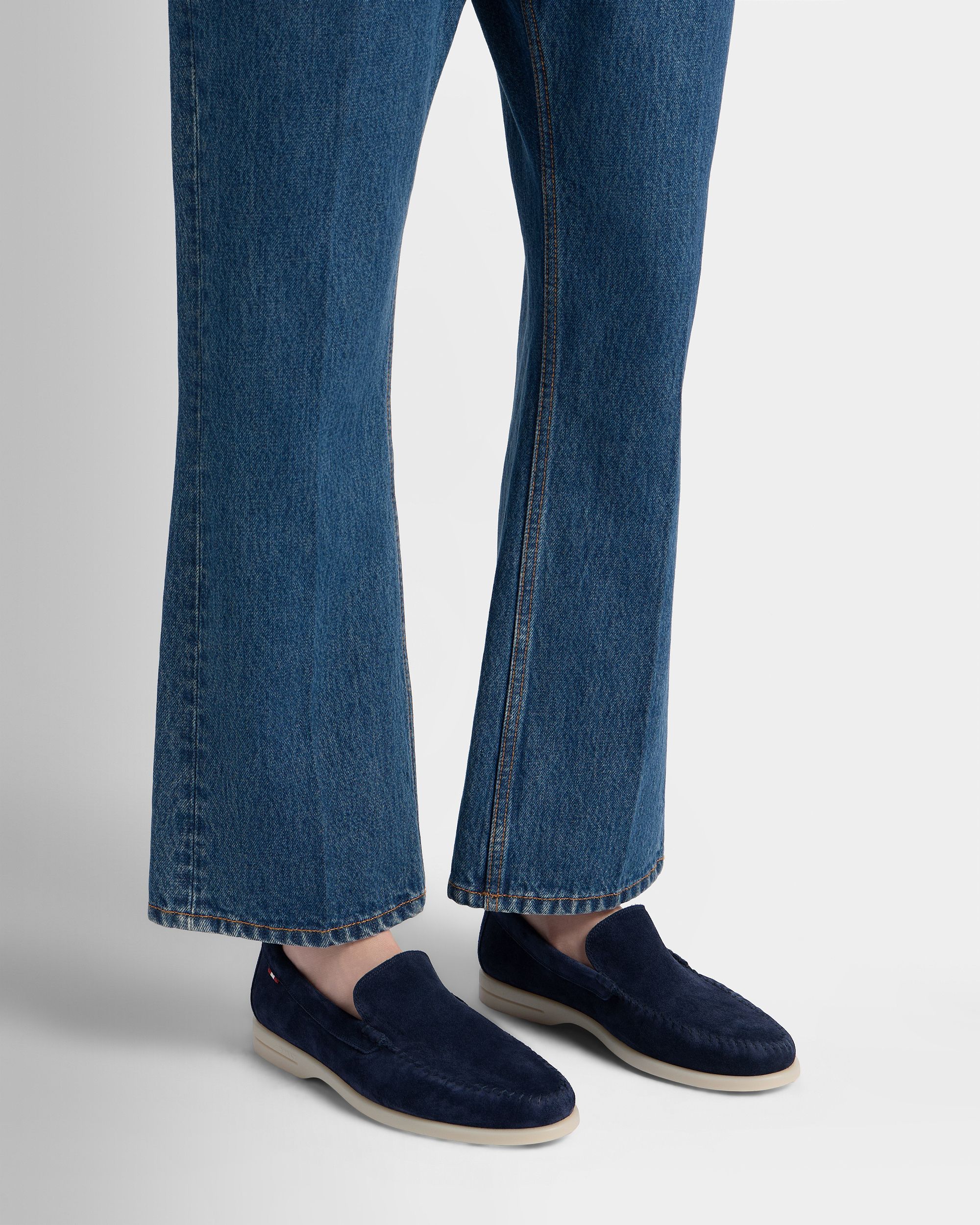 Switz Moc Loafer in Navy Blue Suede - Image 2