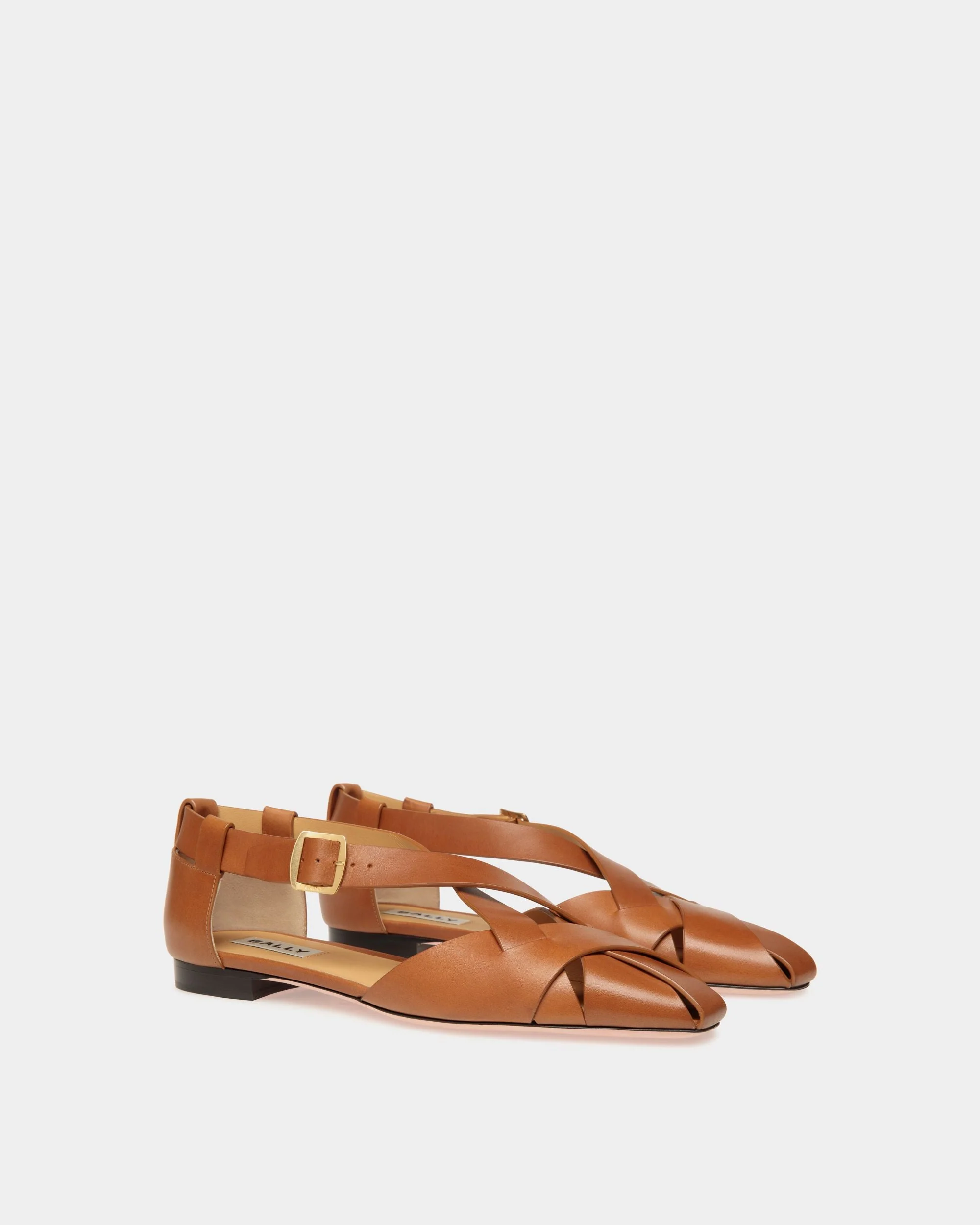 Sylt Flat in Brown Brushed Leather - Image 3