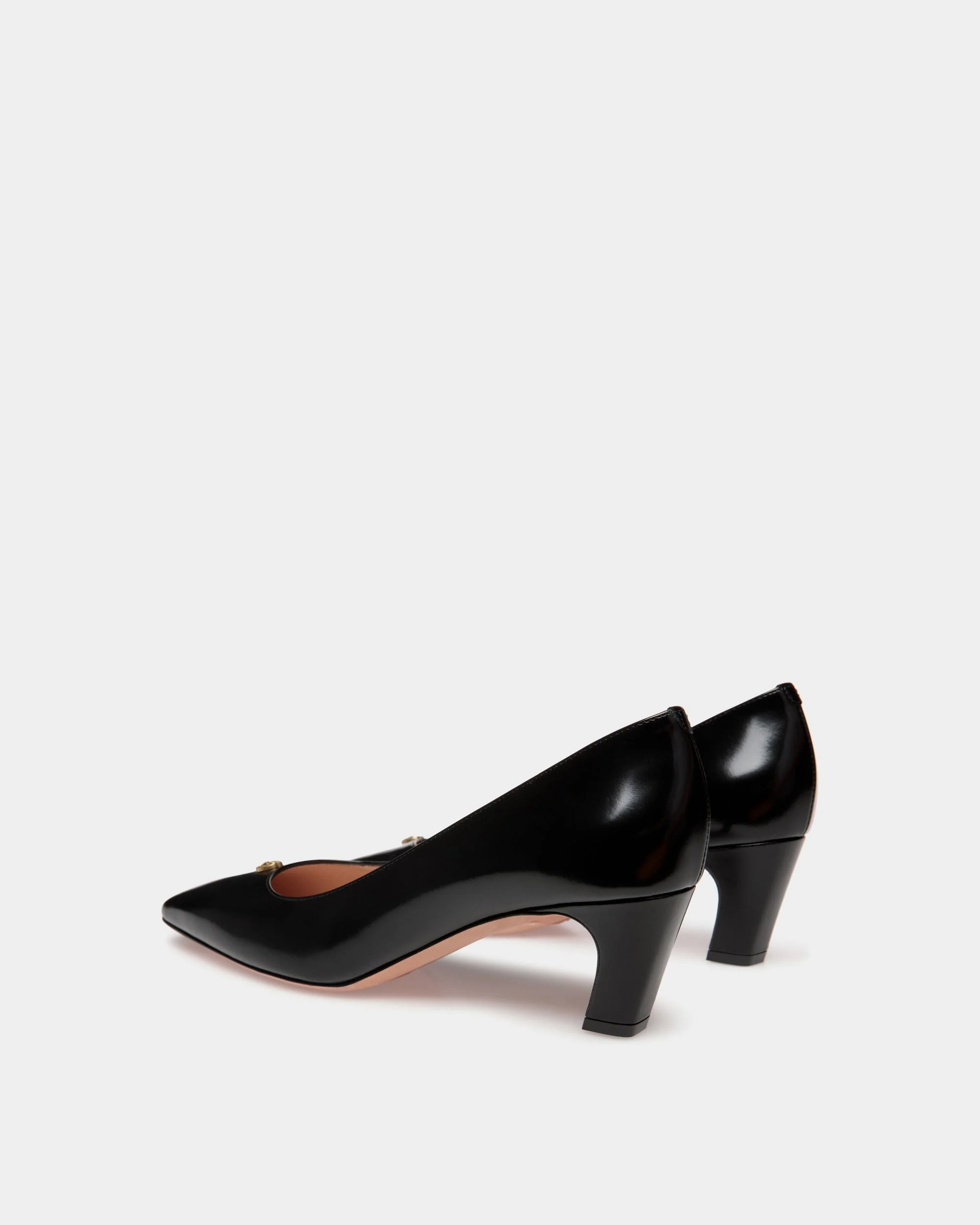 Sylt Pump In Black Brushed Leather - Image 3