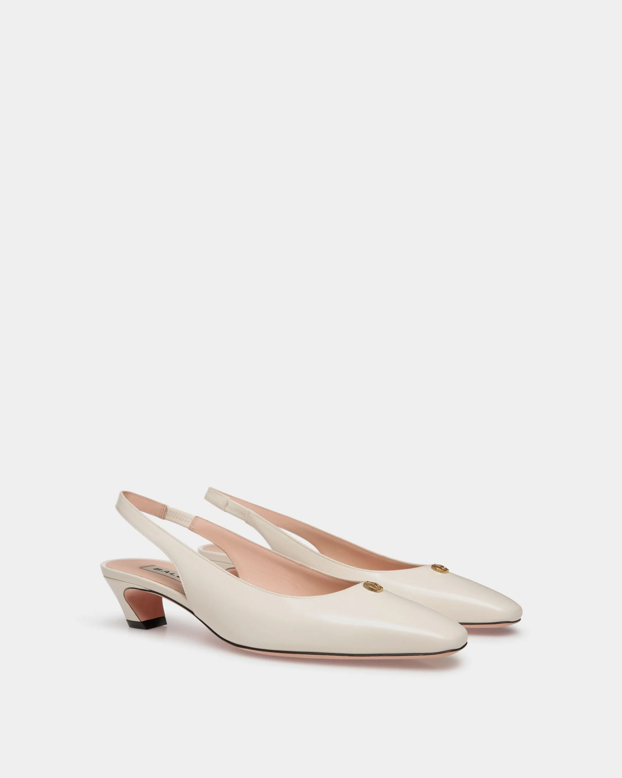 Sylt Slingback Pump In White Leather - Image 2
