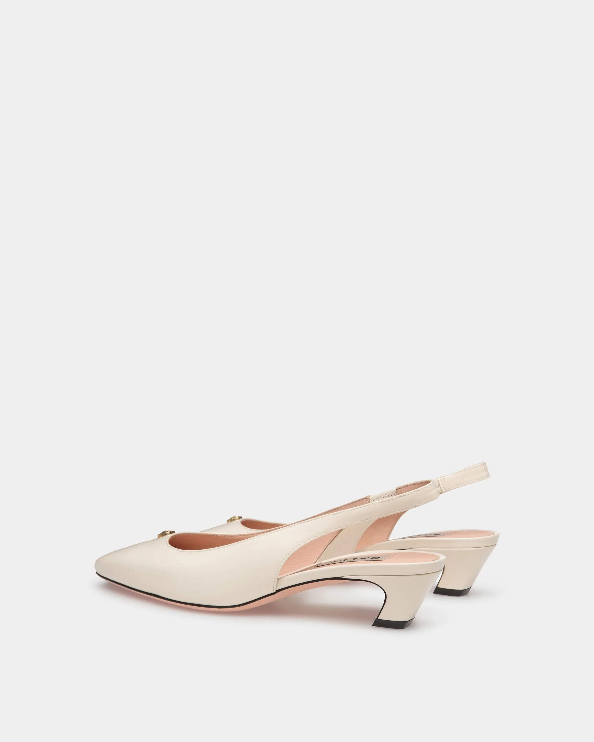 Sylt Slingback Pump In White Leather - Image 3