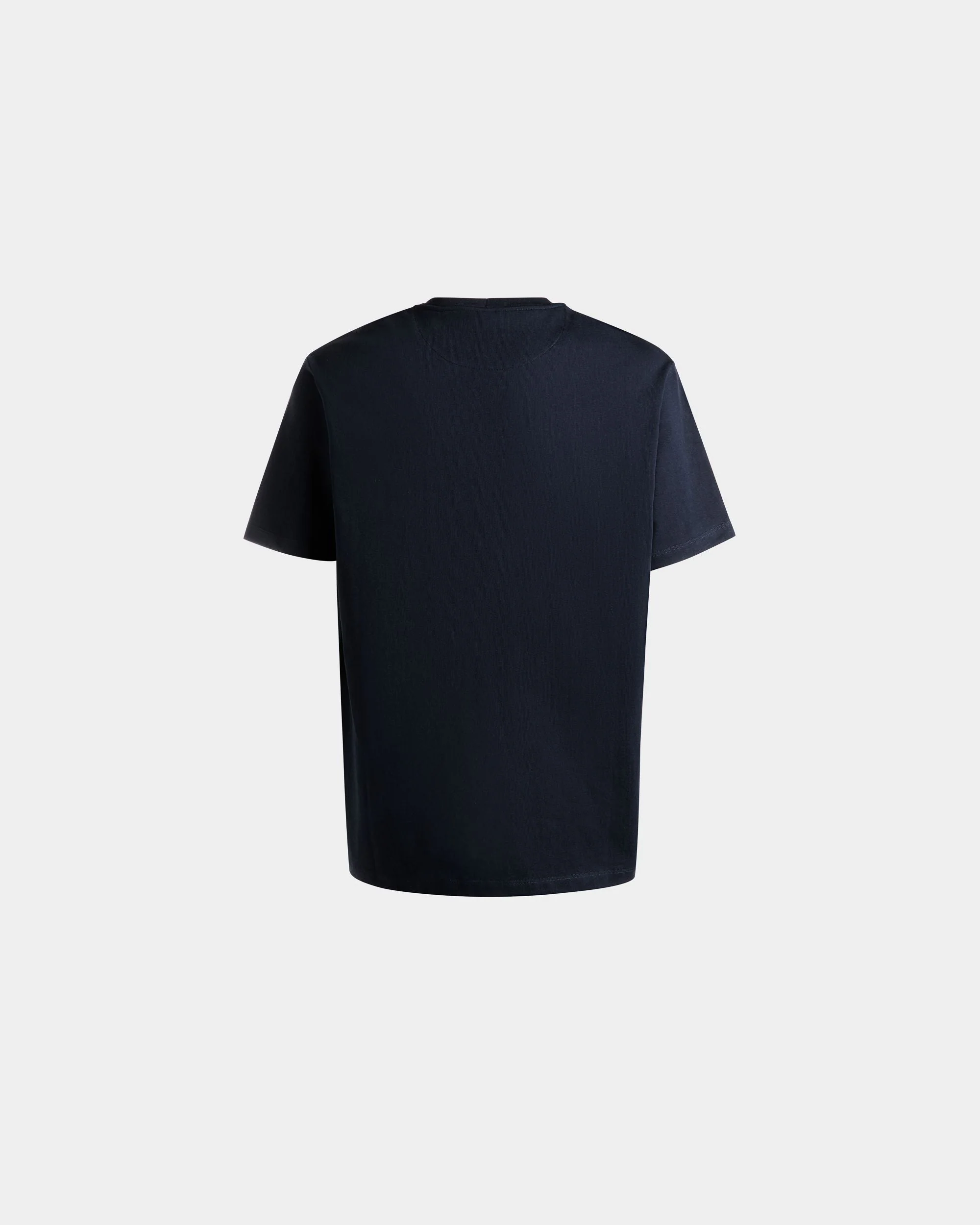 T-Shirt With a Bally Crest Logo In Navy Blue Cotton - Image 7