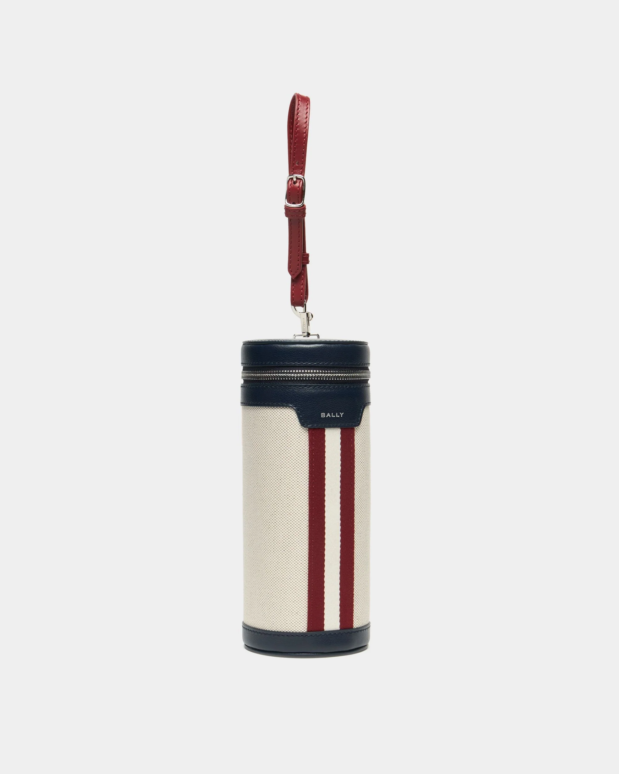 Tennis Collection Ball Case in Ivory Cotton Canvas and Leather - Image 3